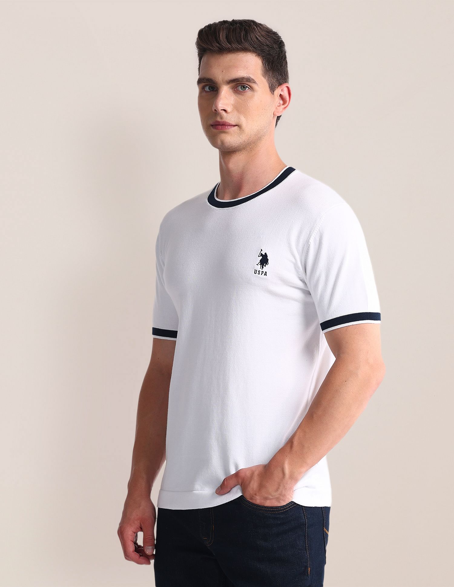 U.S. Polo Assn. Tipped Neck Slim T-Shirt