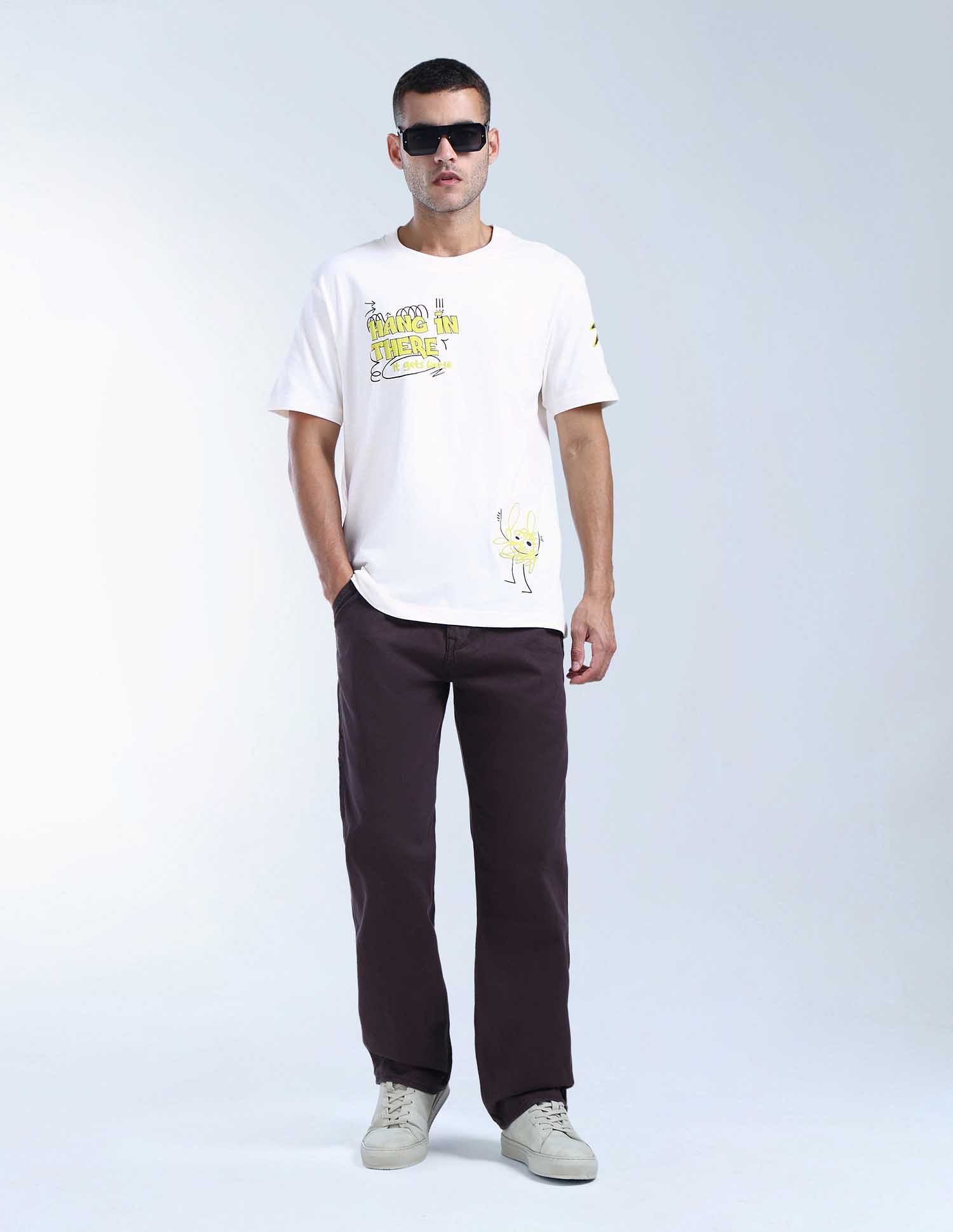 Flying Machine Pure Cotton Relaxed Fit T-Shirt