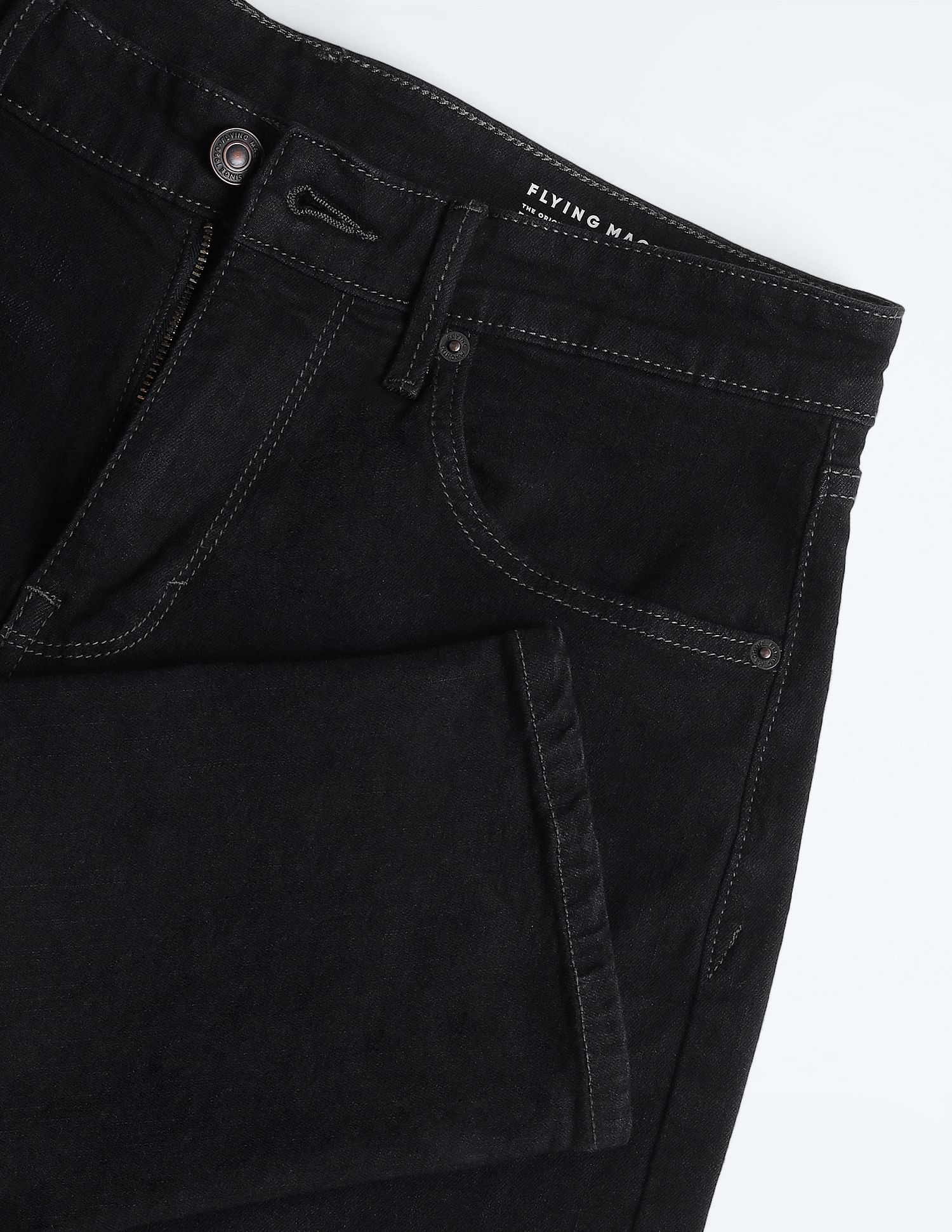 Flying Machine Slash Slim Tapered Fit Rinsed Jeans