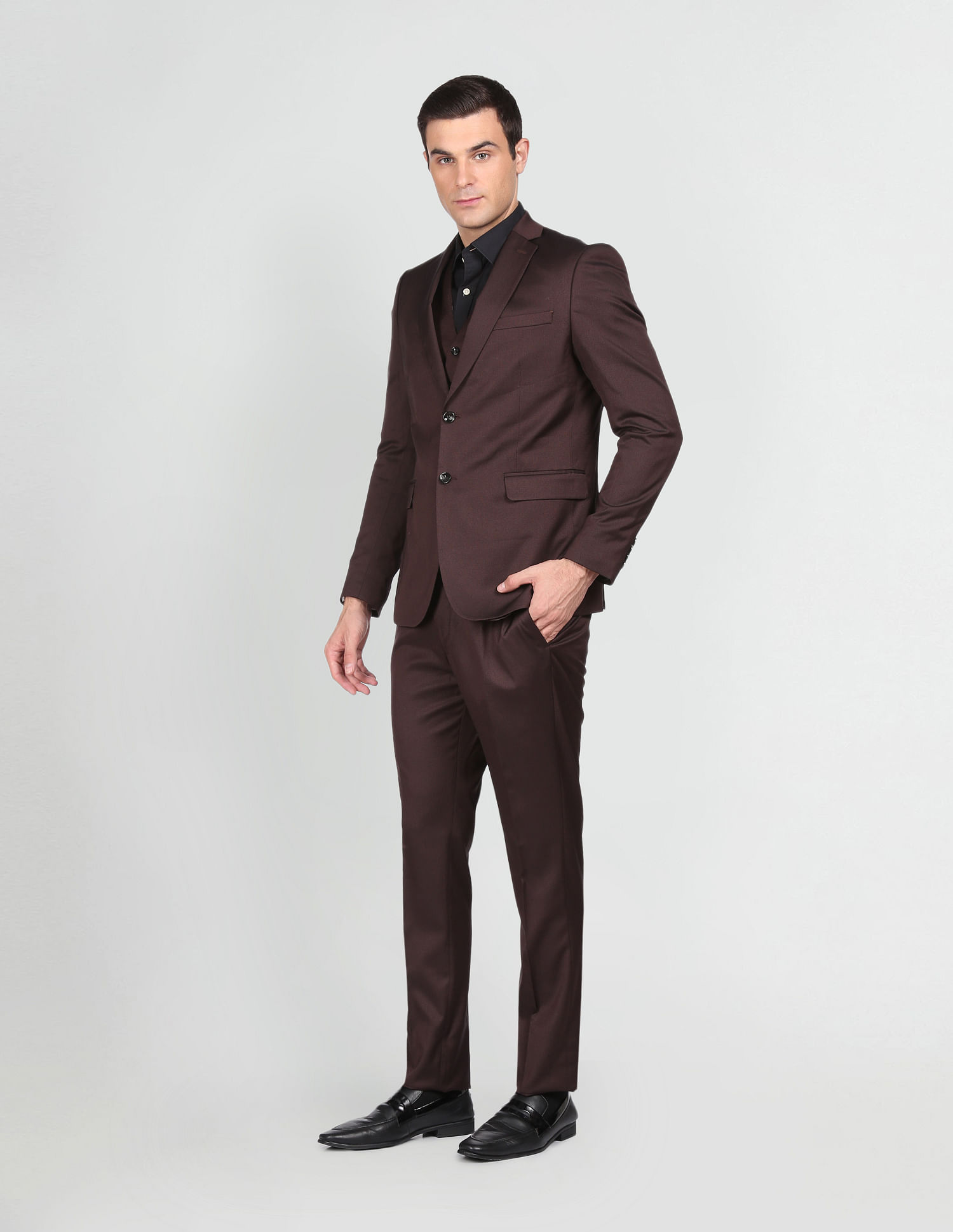 Buy Arrow Men's Wool Suit (AFVSU5552_Blue_48 FS) at Amazon.in