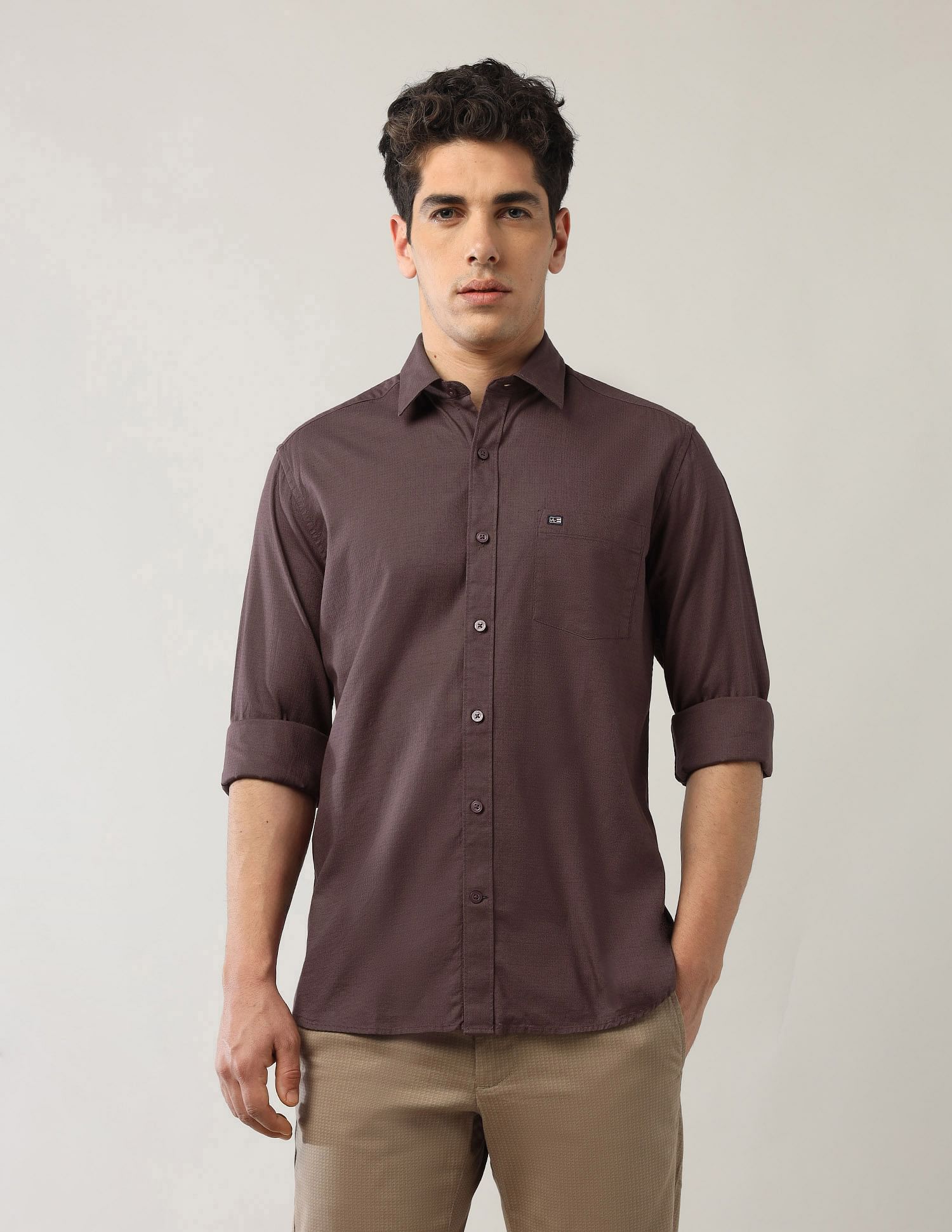 Arrow Sport Textured Pure Cotton Shirt