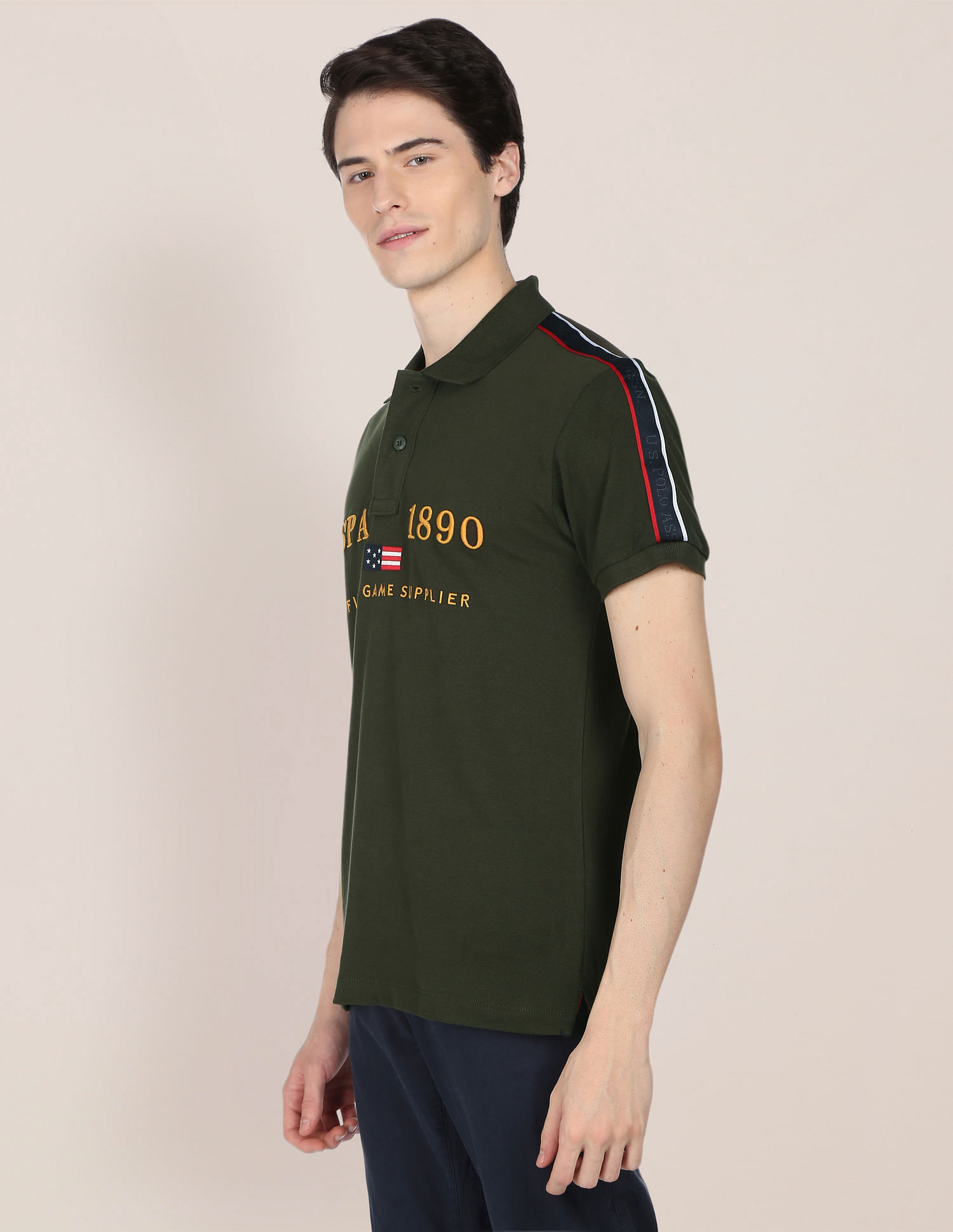 U.S. Polo Assn. Brand Tape Embroidered Polo Shirt