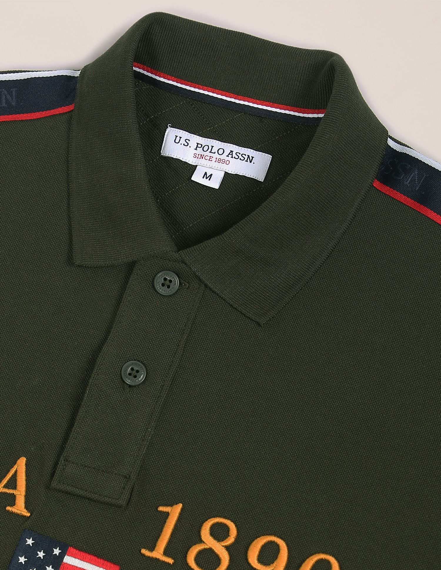 U.S. Polo Assn. Brand Tape Embroidered Polo Shirt