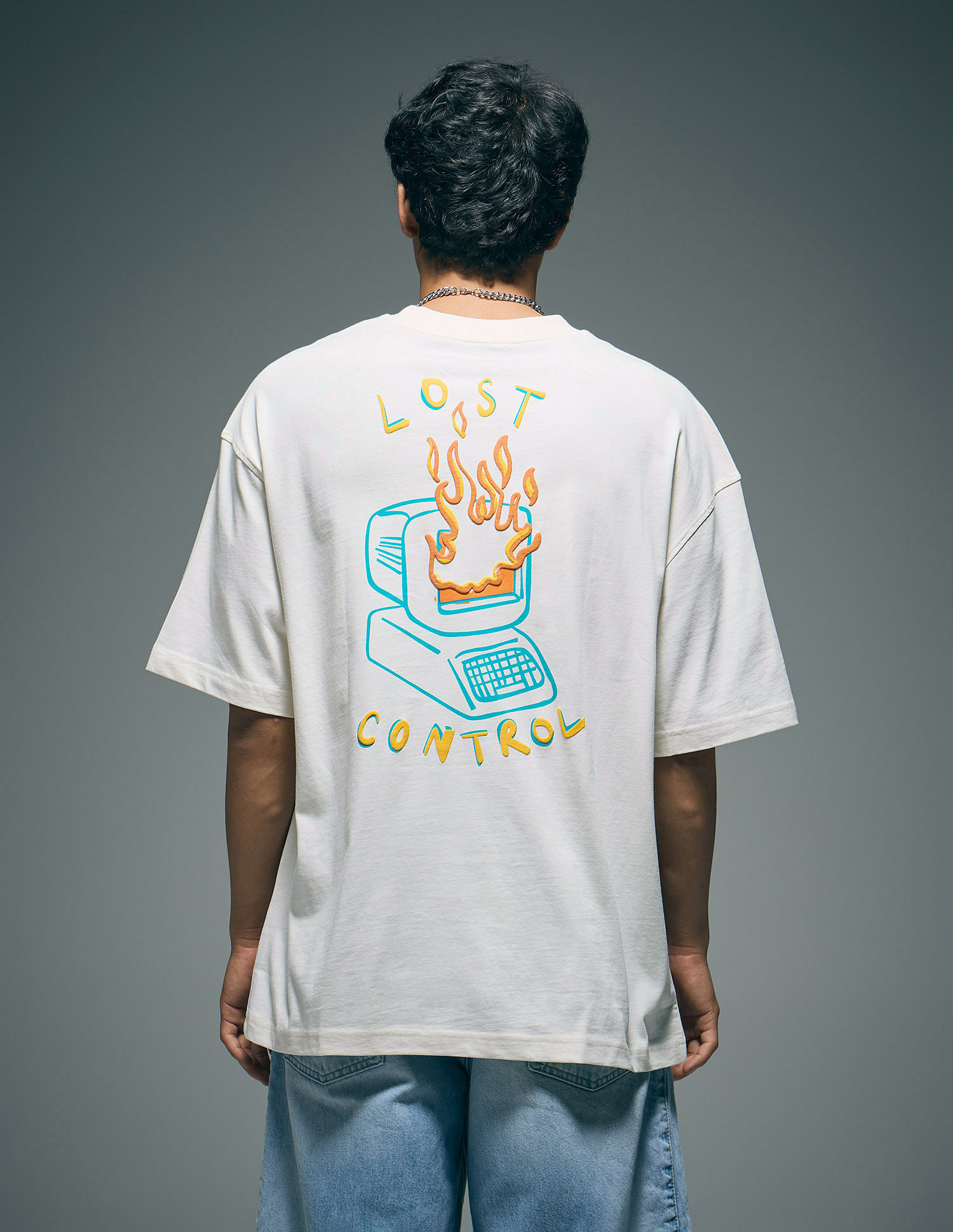 Flying Machine Graphic Printed Oversized Fit T-Shirt