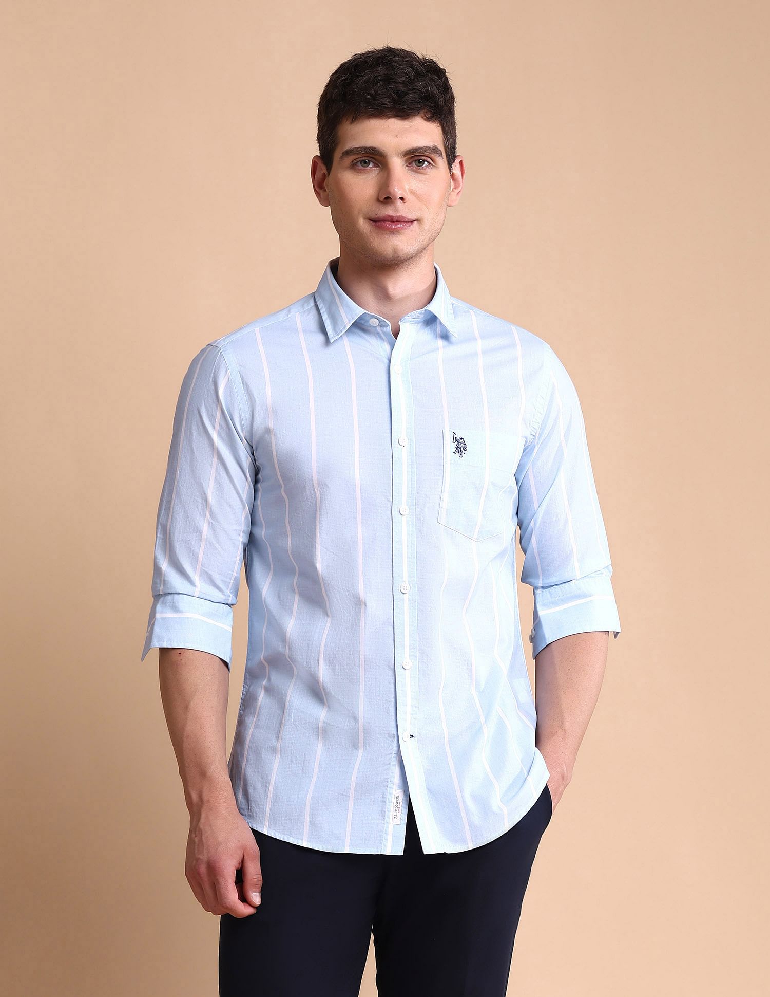 U.S. Polo Assn. Vertical Striped Tailored Fit Shirt
