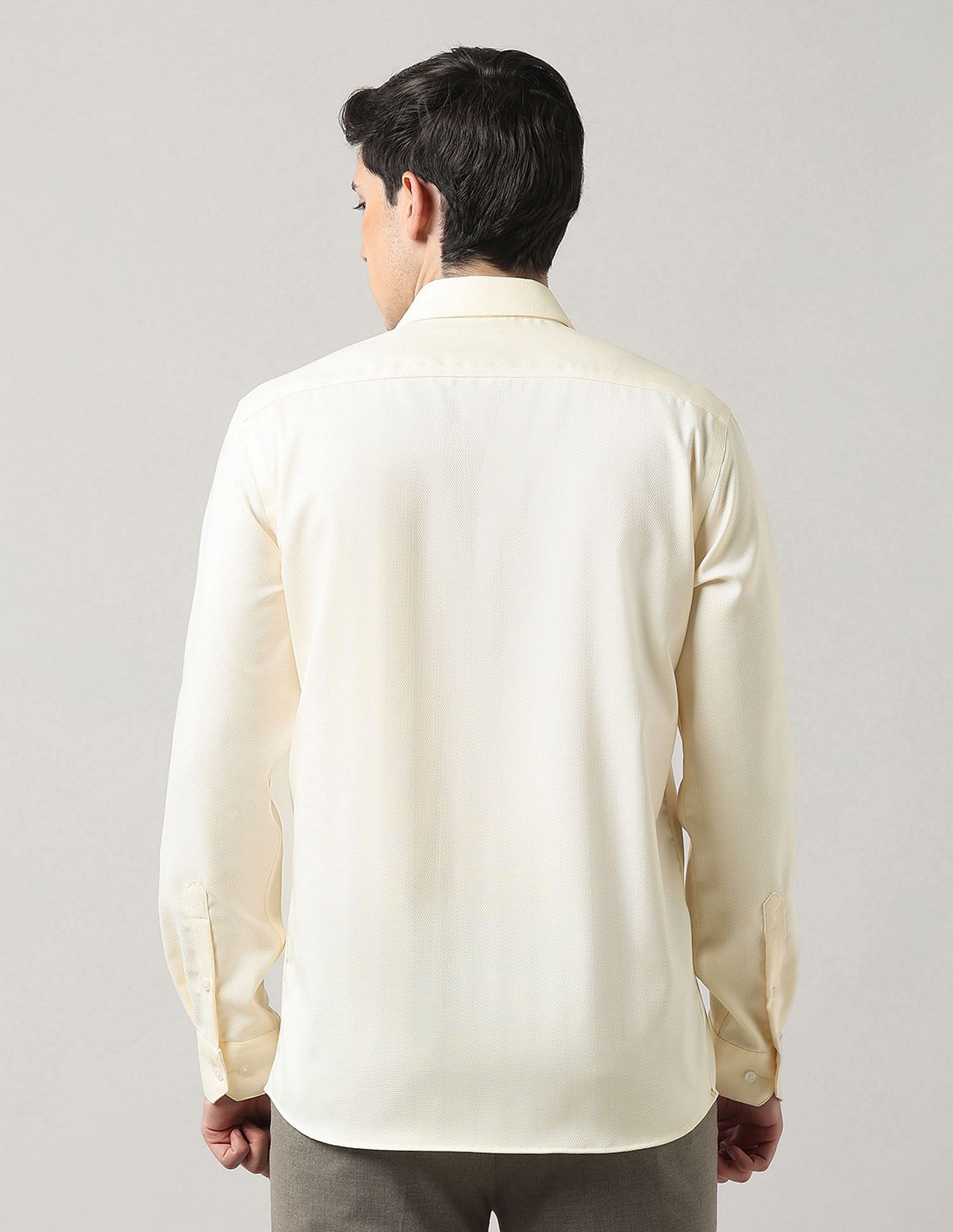 Arrow Textured Manhattan Slim Fit Autopress Shirt