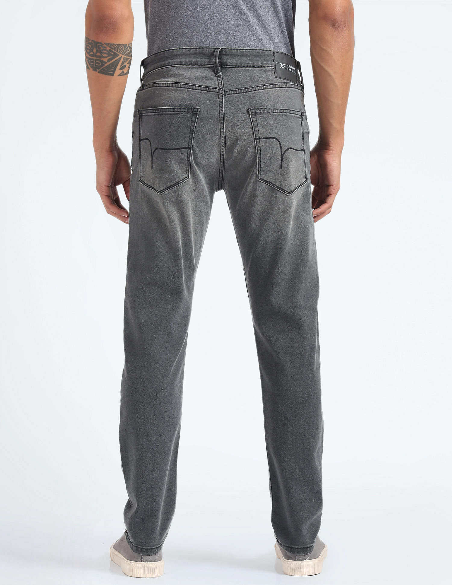 Flying Machine Slash Slim Tapered Fit Mid Rise Jeans