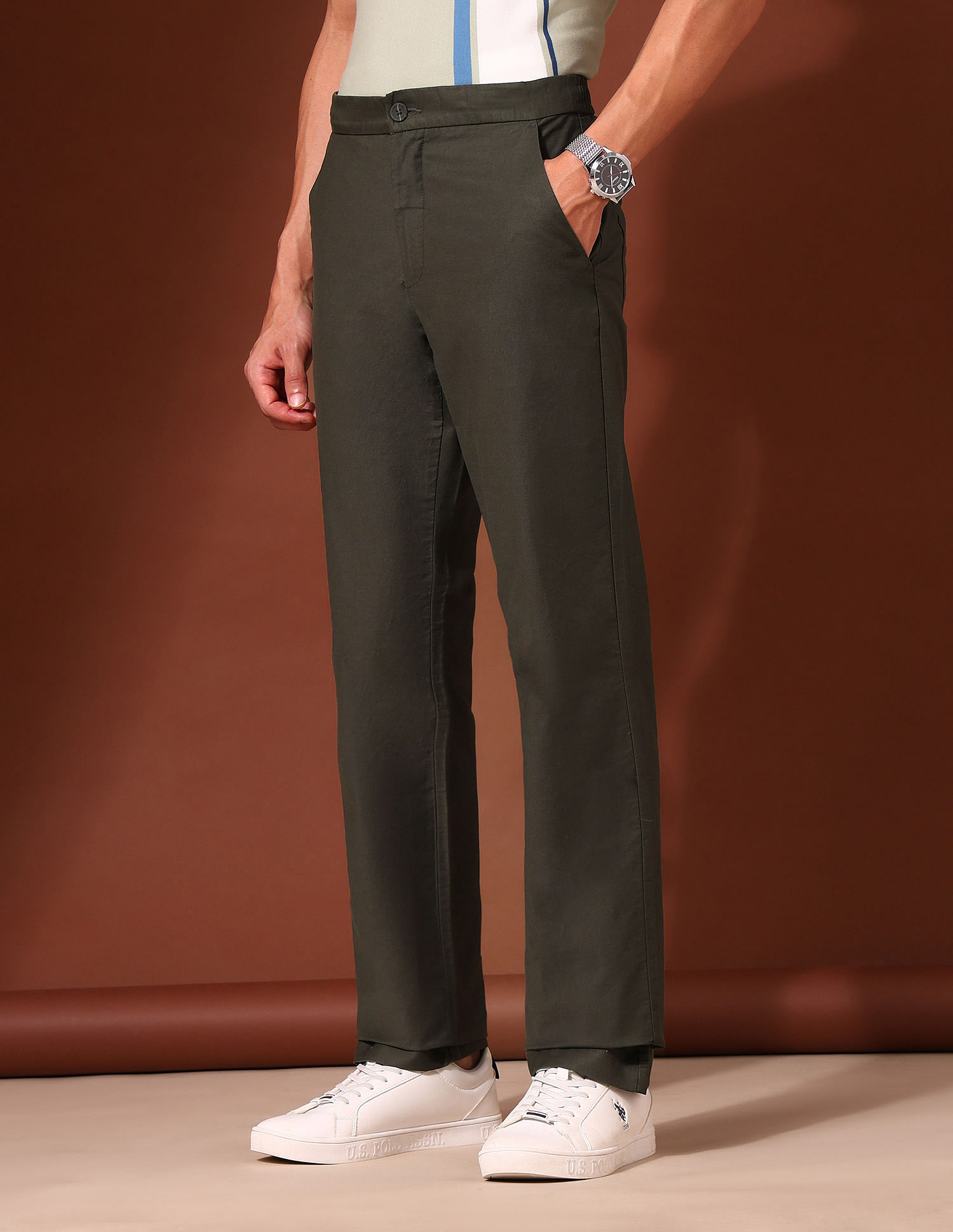 U.S. Polo Assn. Riley Straight Fit Twill Trousers