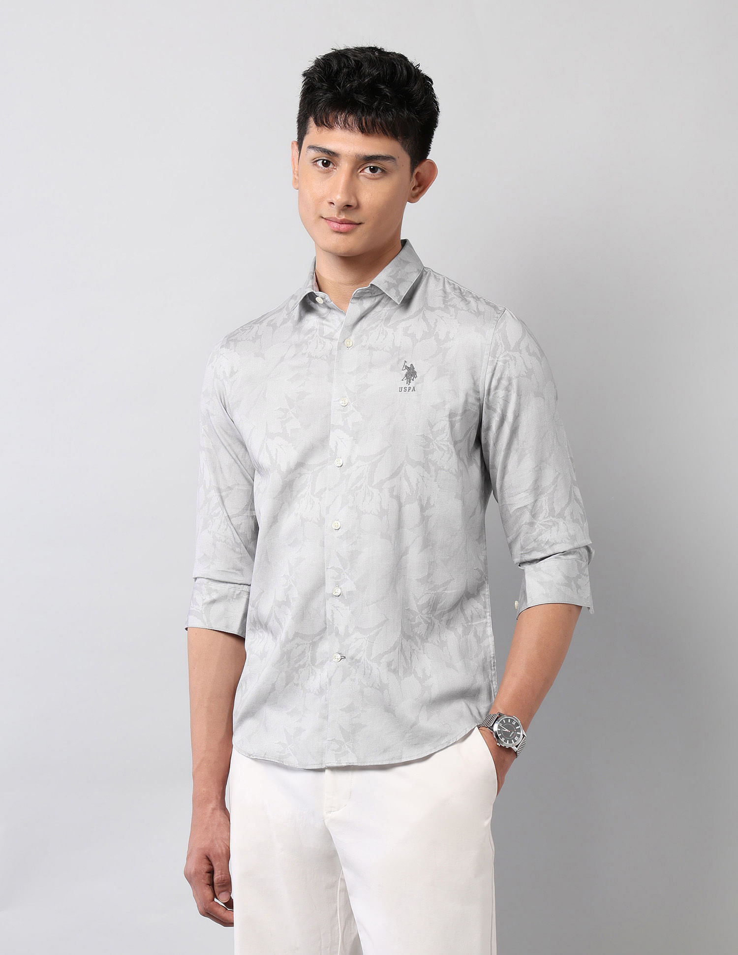 U.S. Polo Assn. Denim Co. Floral Printed Pure Cotton Shirt