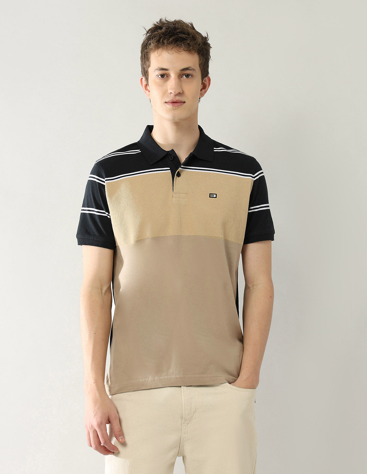 Arrow Sport Colourblocked Regular Fit Polo Shirt