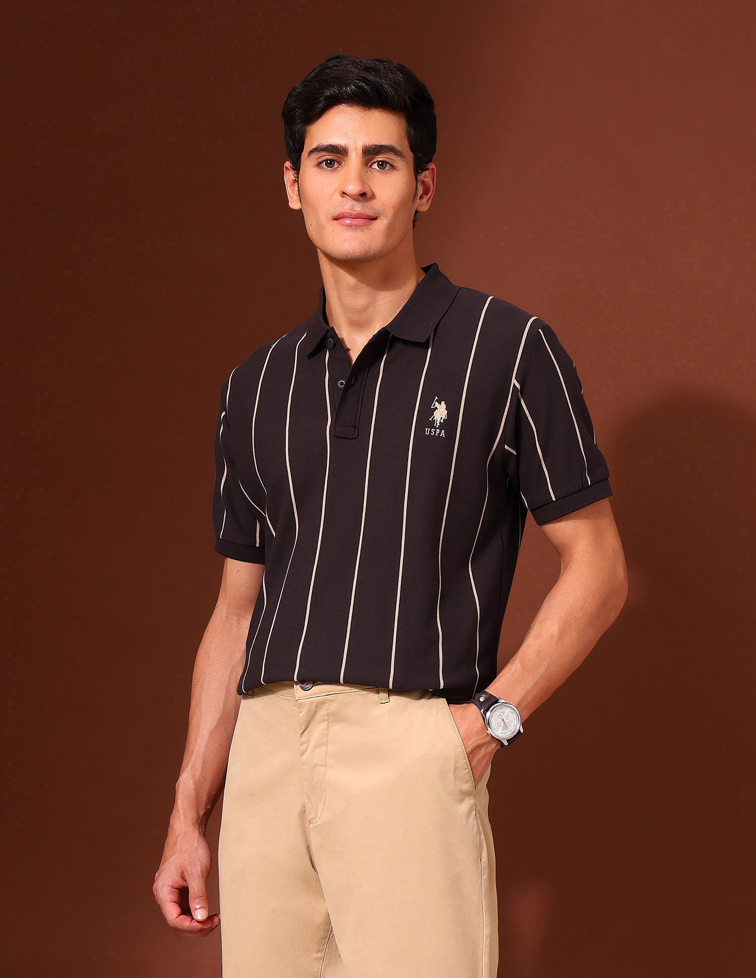 U.S. Polo Assn. Vertical Striped Classic Polo Shirt