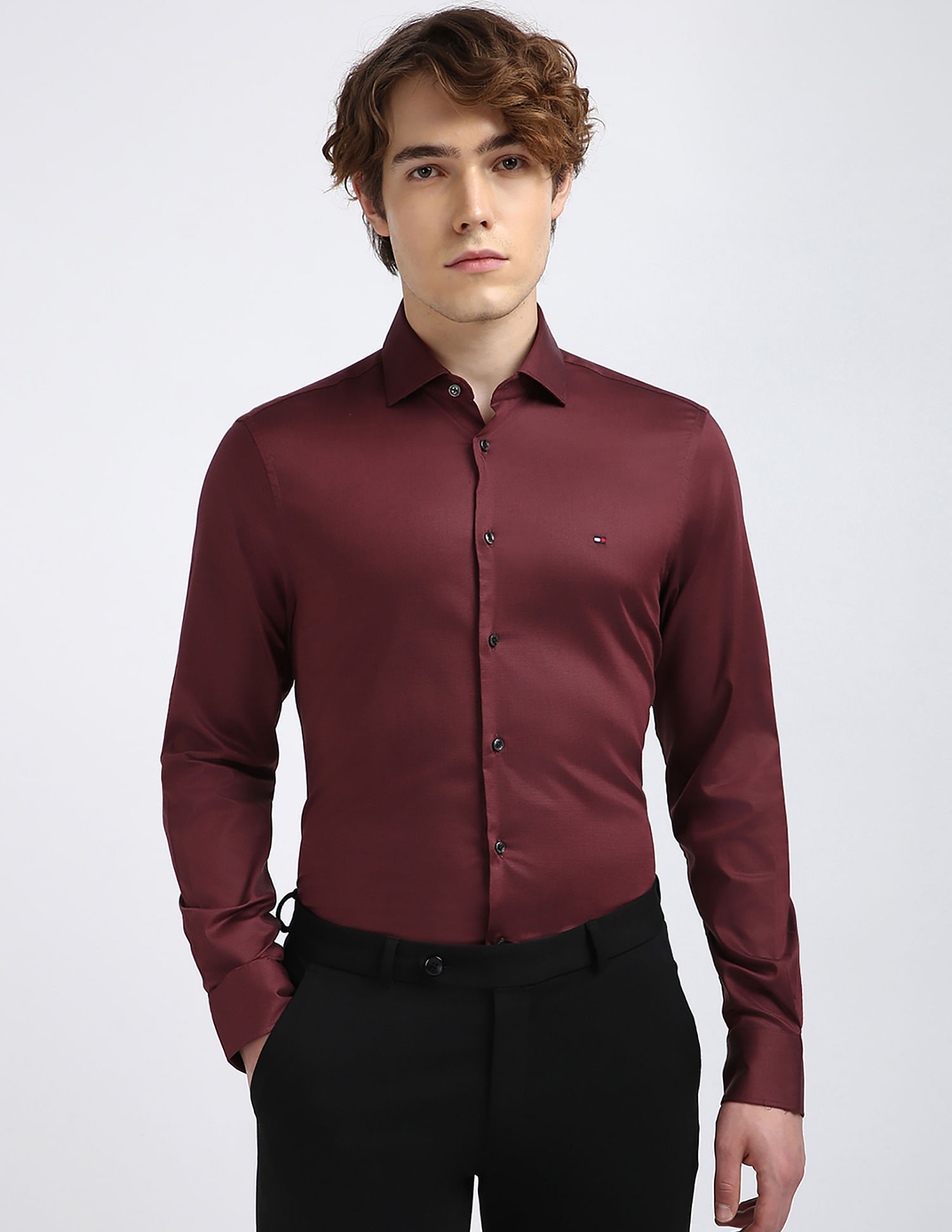 Tommy Hilfiger Tencel Blend Dobby Slim Fit Shirt