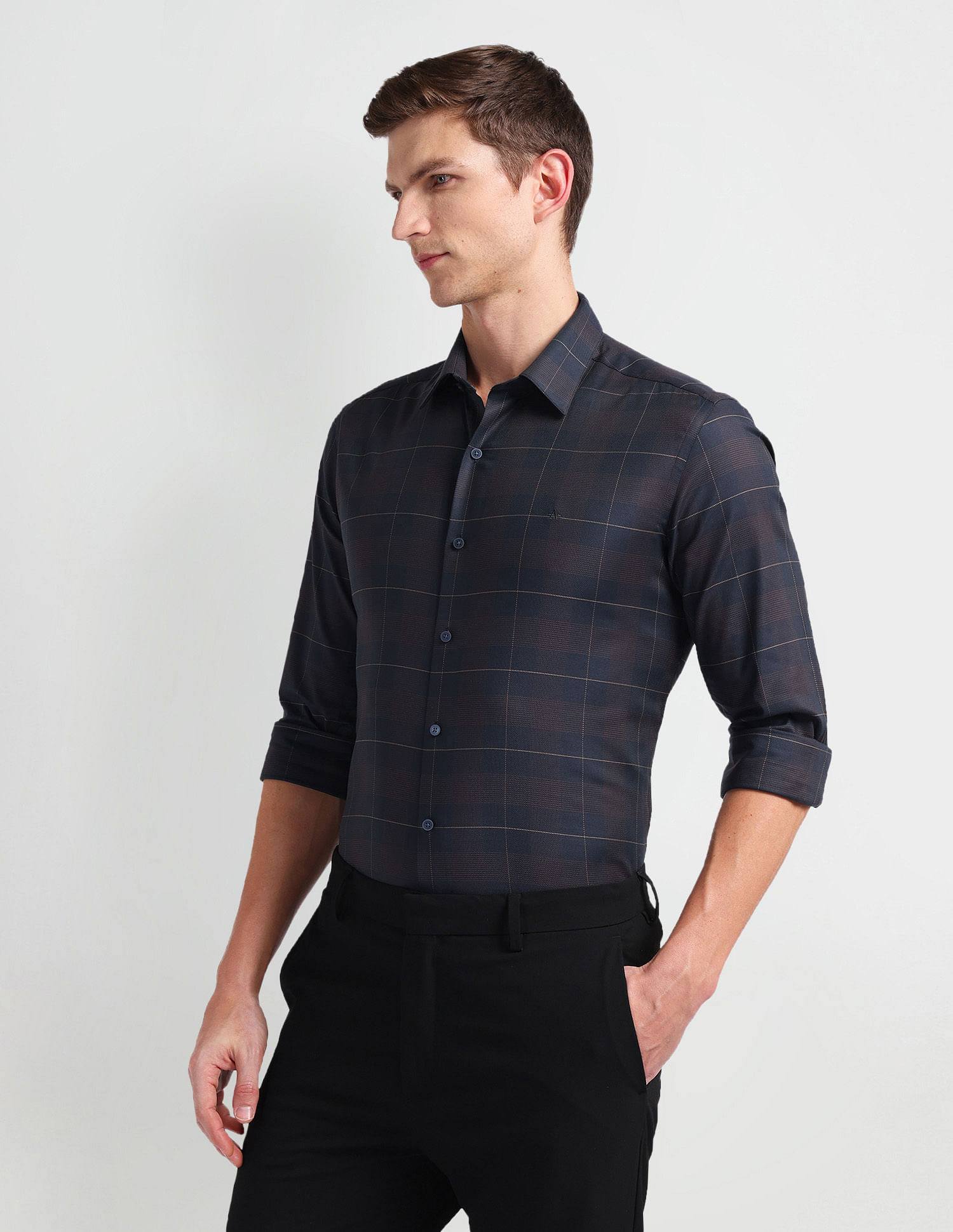 Arrow Newyork Manhattan Slim Fit Tartan Check Shirt