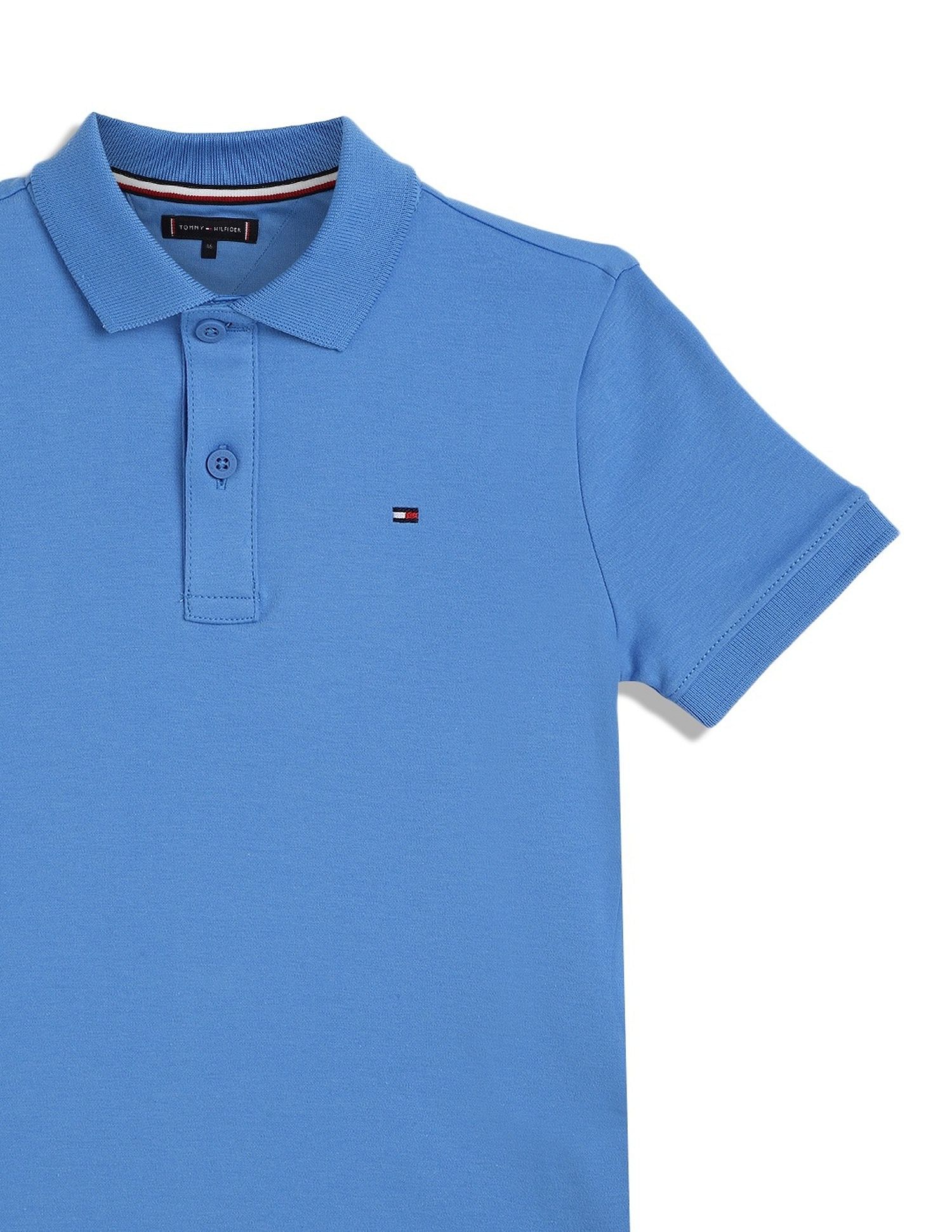 Tommy Hilfiger Kids Boys Solid Regular-Fit Cotton Polo T-Shirt