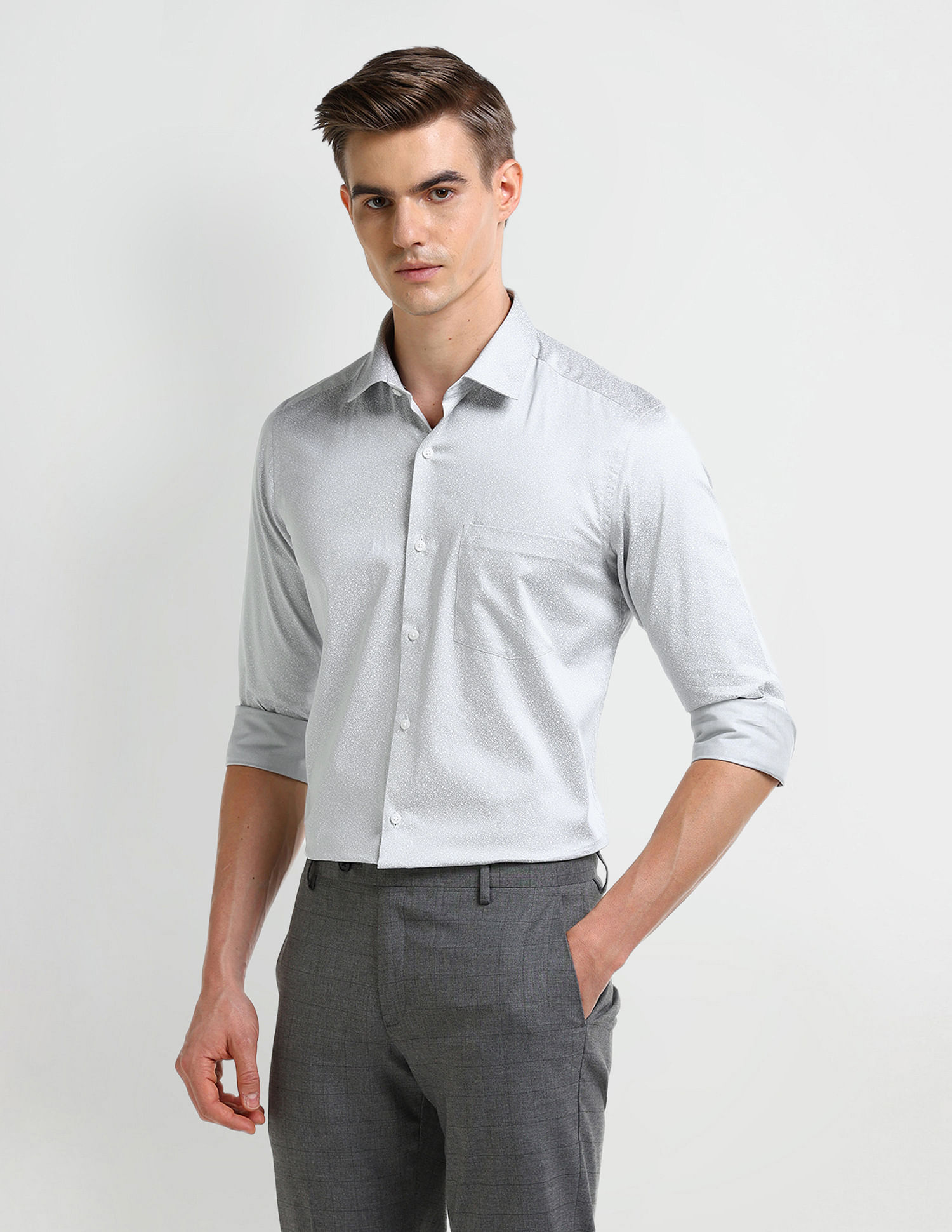 Arrow Manhattan Slim Fit Satin Shirt