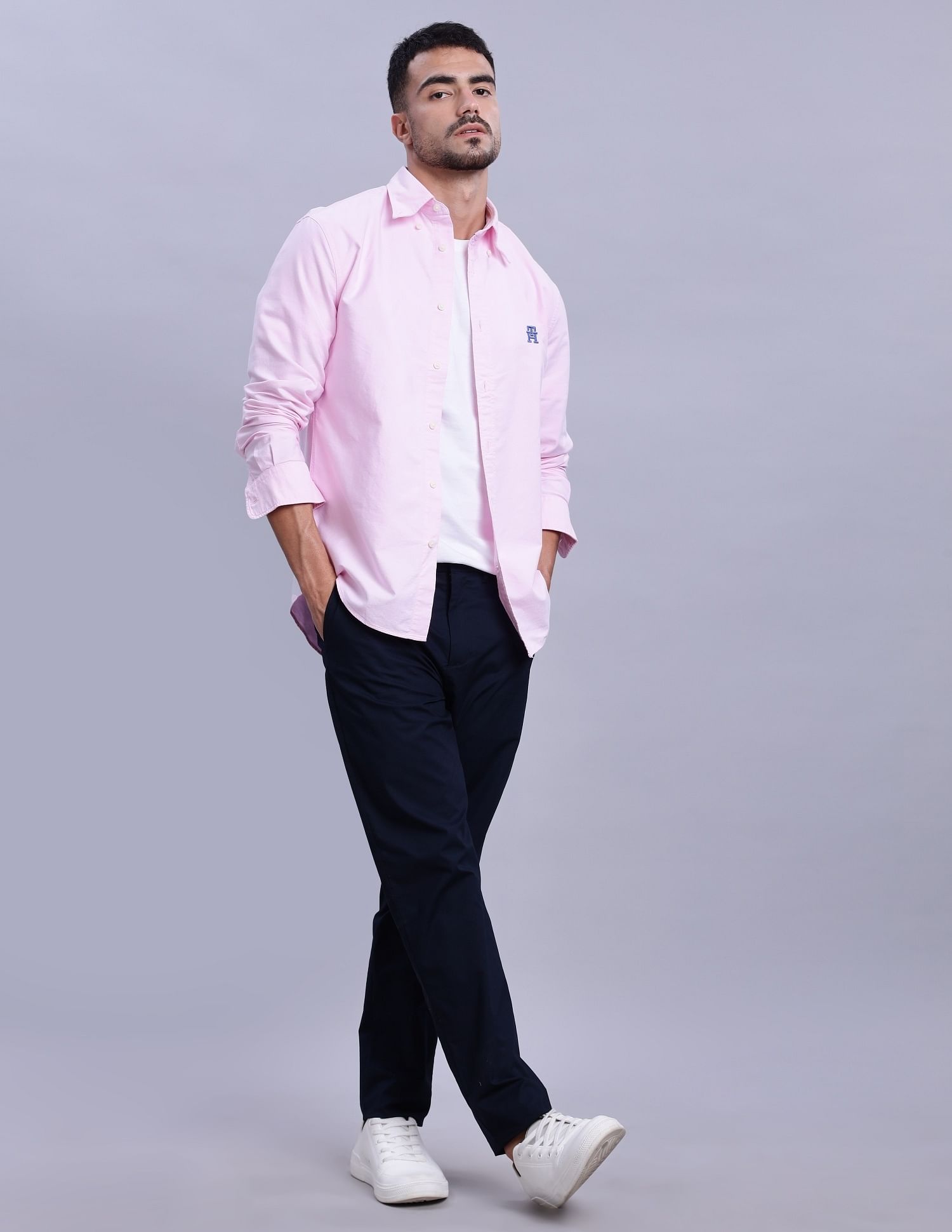 Tommy Hilfiger Solid Regular-Fit Oxford Shirts