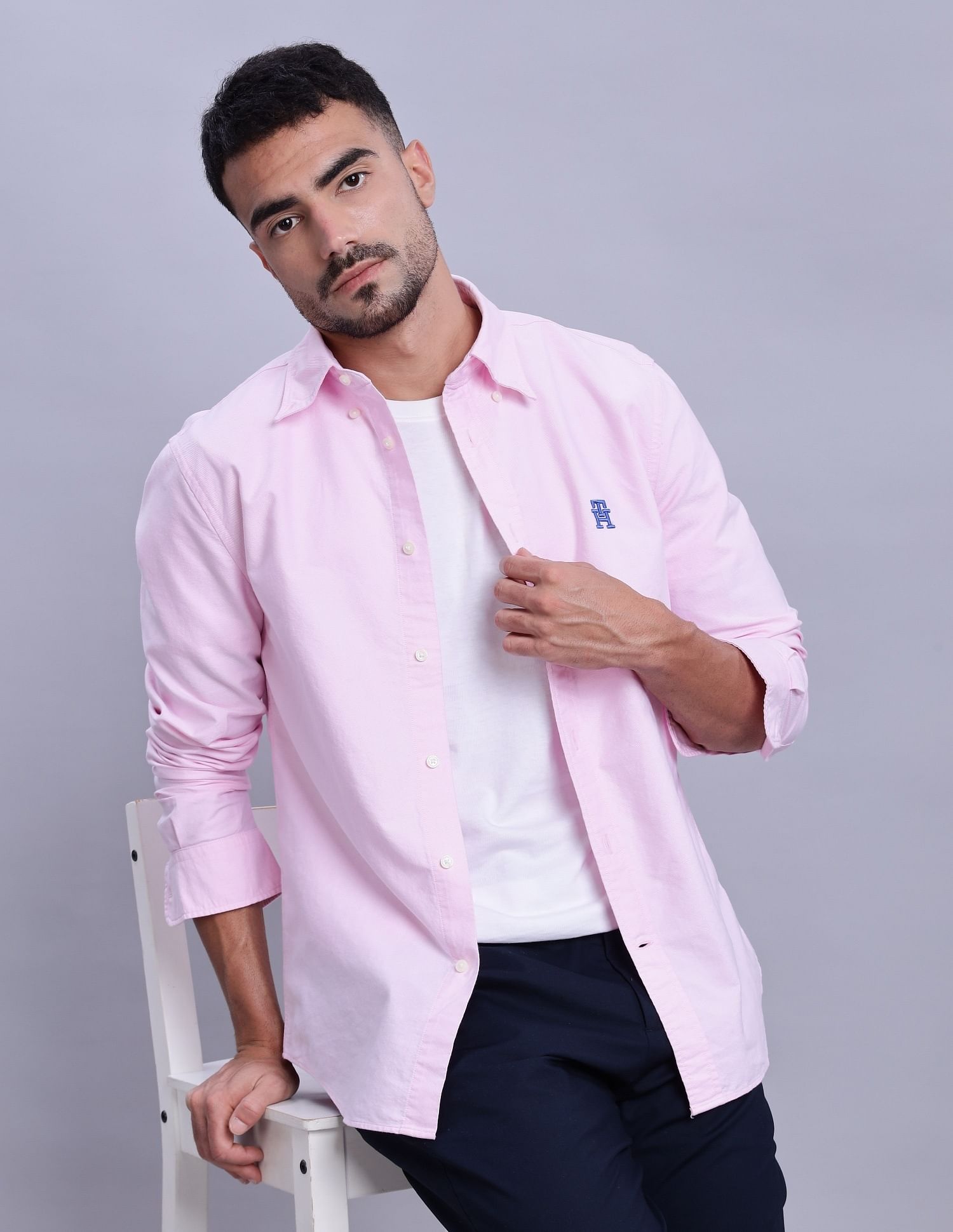 Tommy Hilfiger Solid Regular-Fit Oxford Shirts