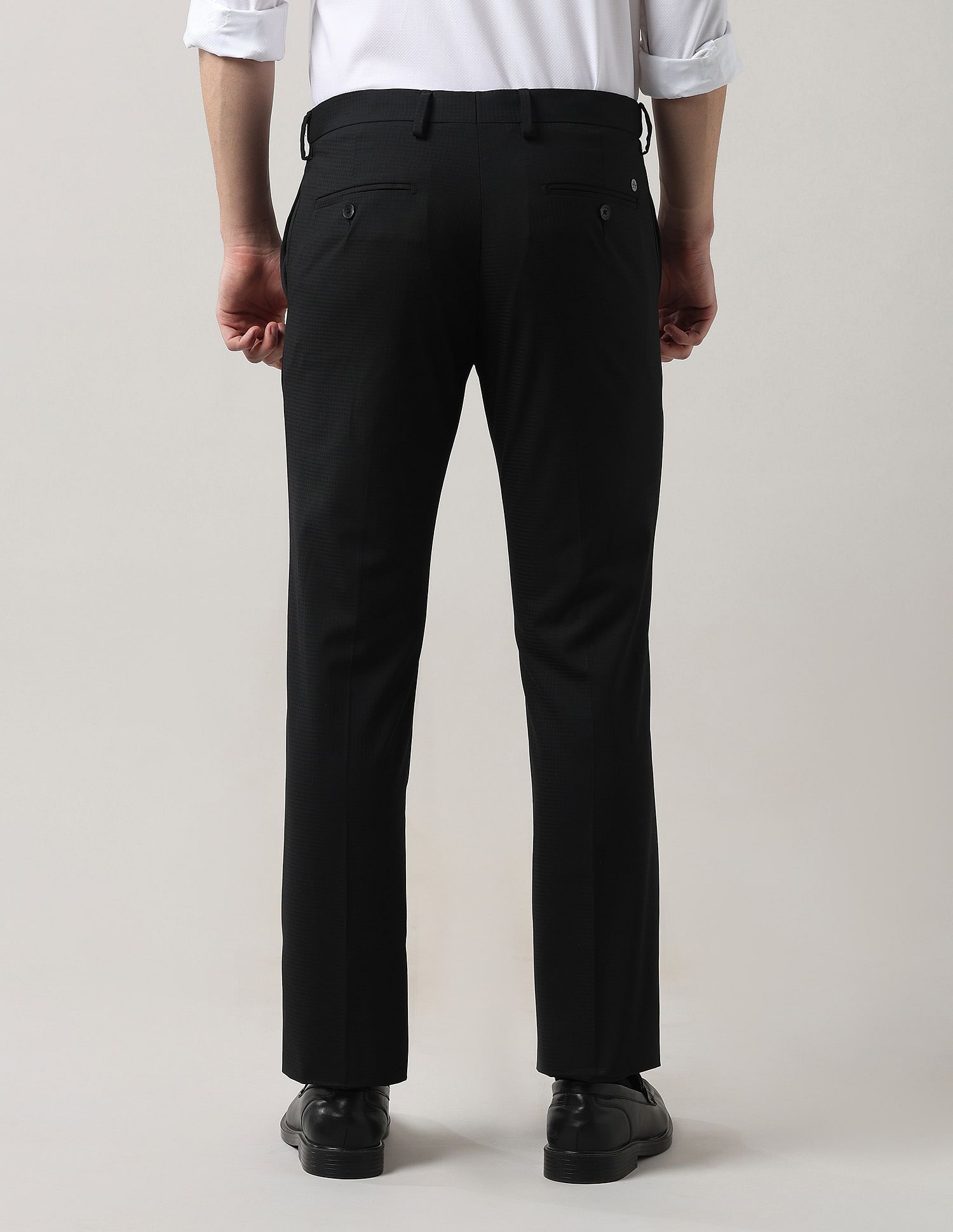 Arrow Autoflex Textured Regular Fit Trousers