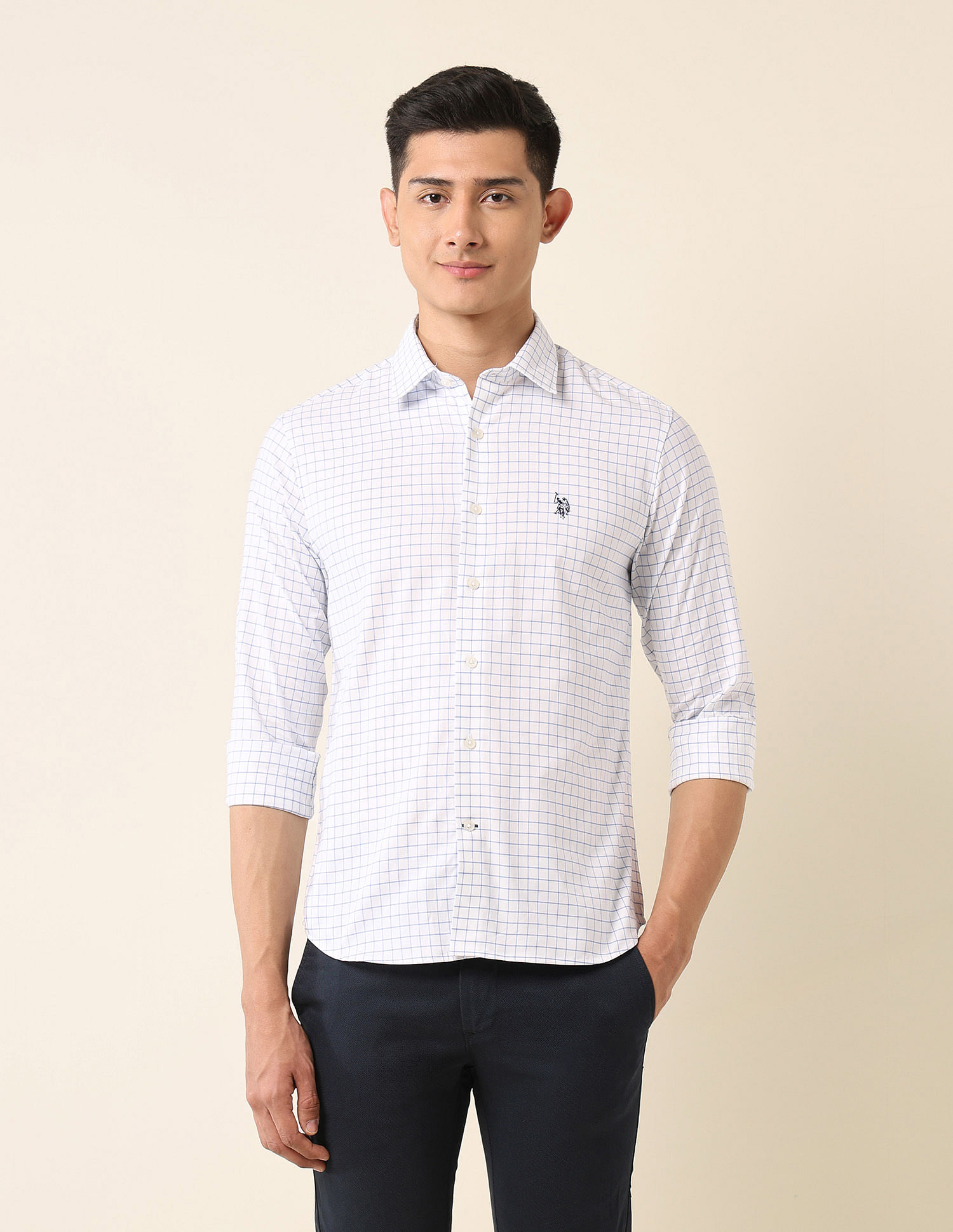 U.S. Polo Assn. Tailored Fit Graph Checked Shirt