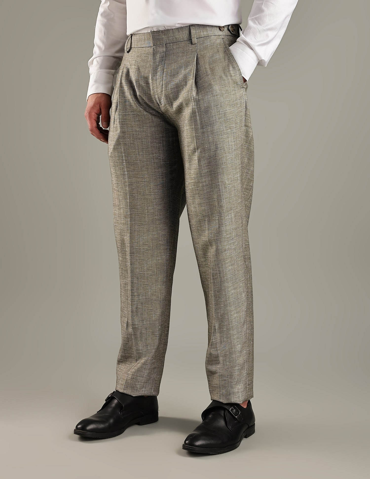 Tommy Hilfiger Regular-Fit Self-Design Mid Rise Trouser