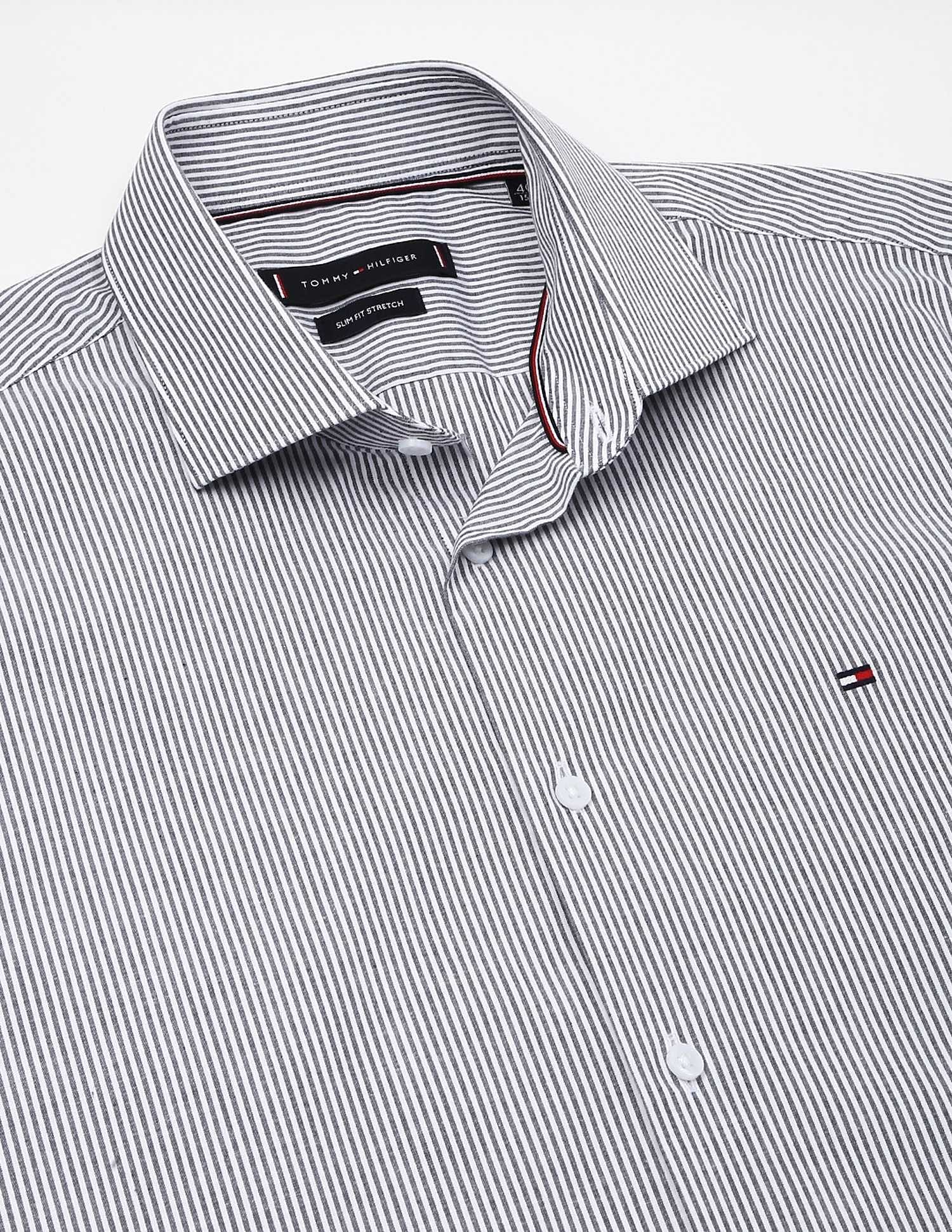 Tommy Hilfiger Striped Slim-Fit Poplin Woven Shirt
