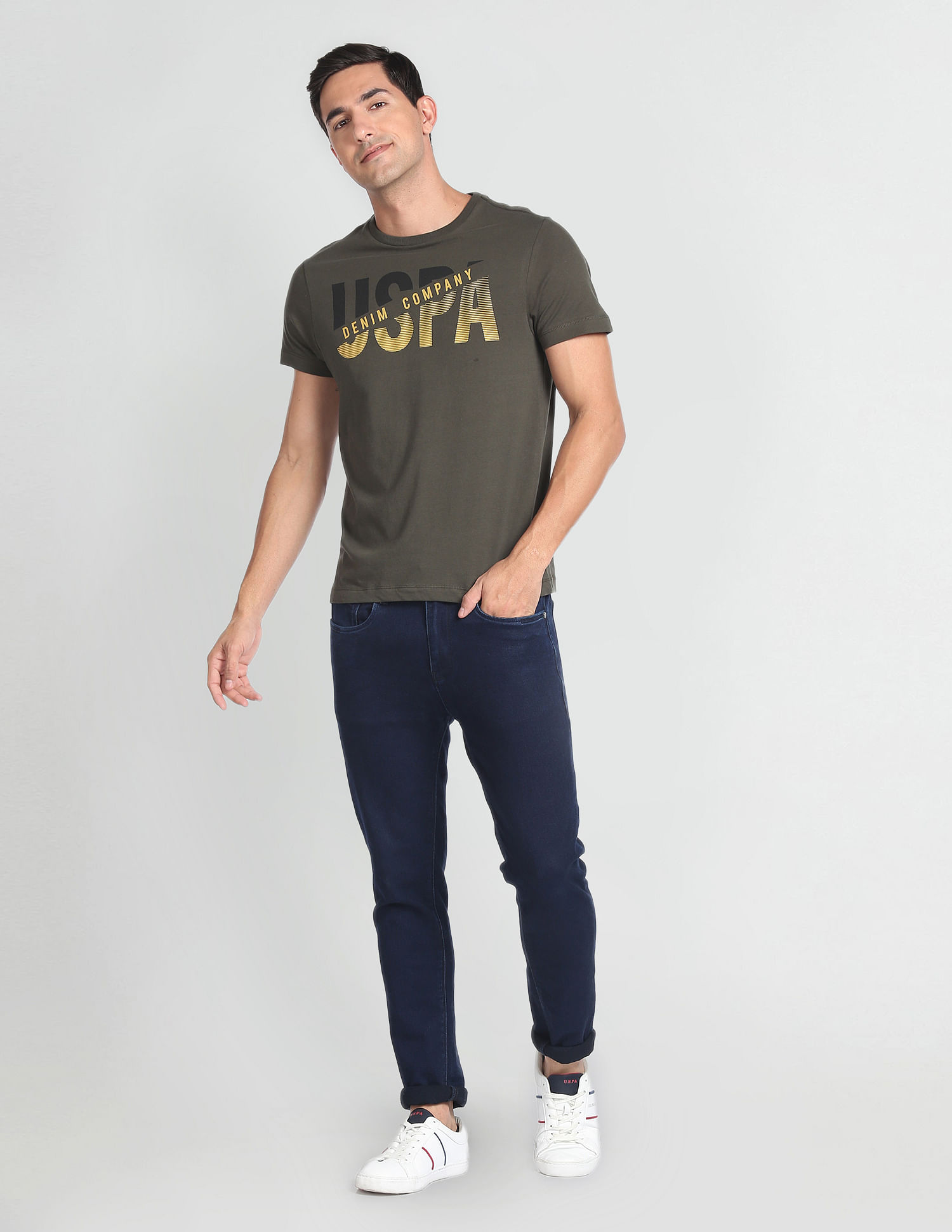 U.S. Polo Assn. Denim Co. Crew Neck Brand Print T-Shirt