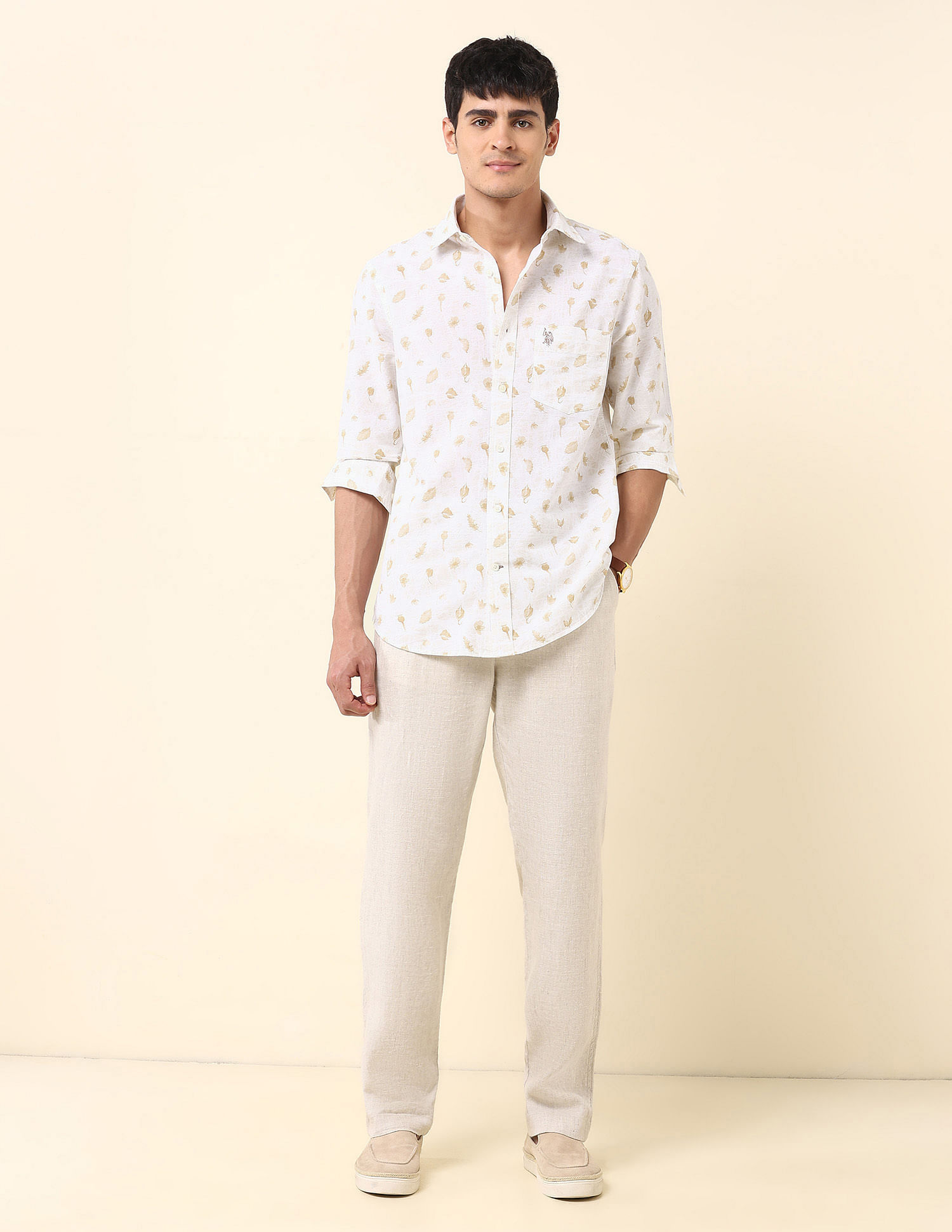 U.S. Polo Assn. Tropical Printed Pure Cotton Shirt