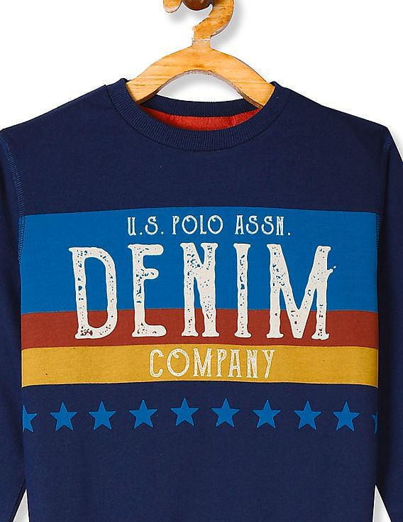 U.S. Polo Assn. Kids Crew Neck Brand Print Sweatshirt