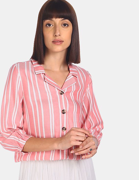 Pink and white shirt womens Clearance