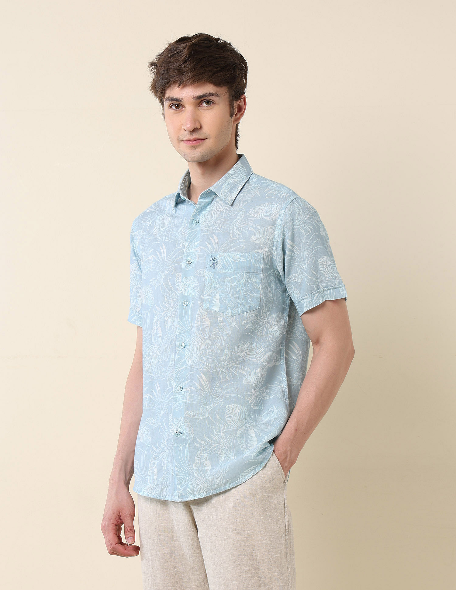 U.S. Polo Assn. Tropical Printed Tailored Fit Shirt