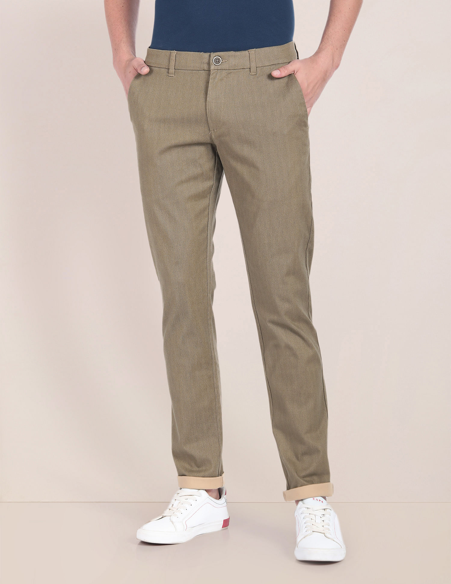 U.S. Polo Assn. Geometric Print Mid Rise Trousers