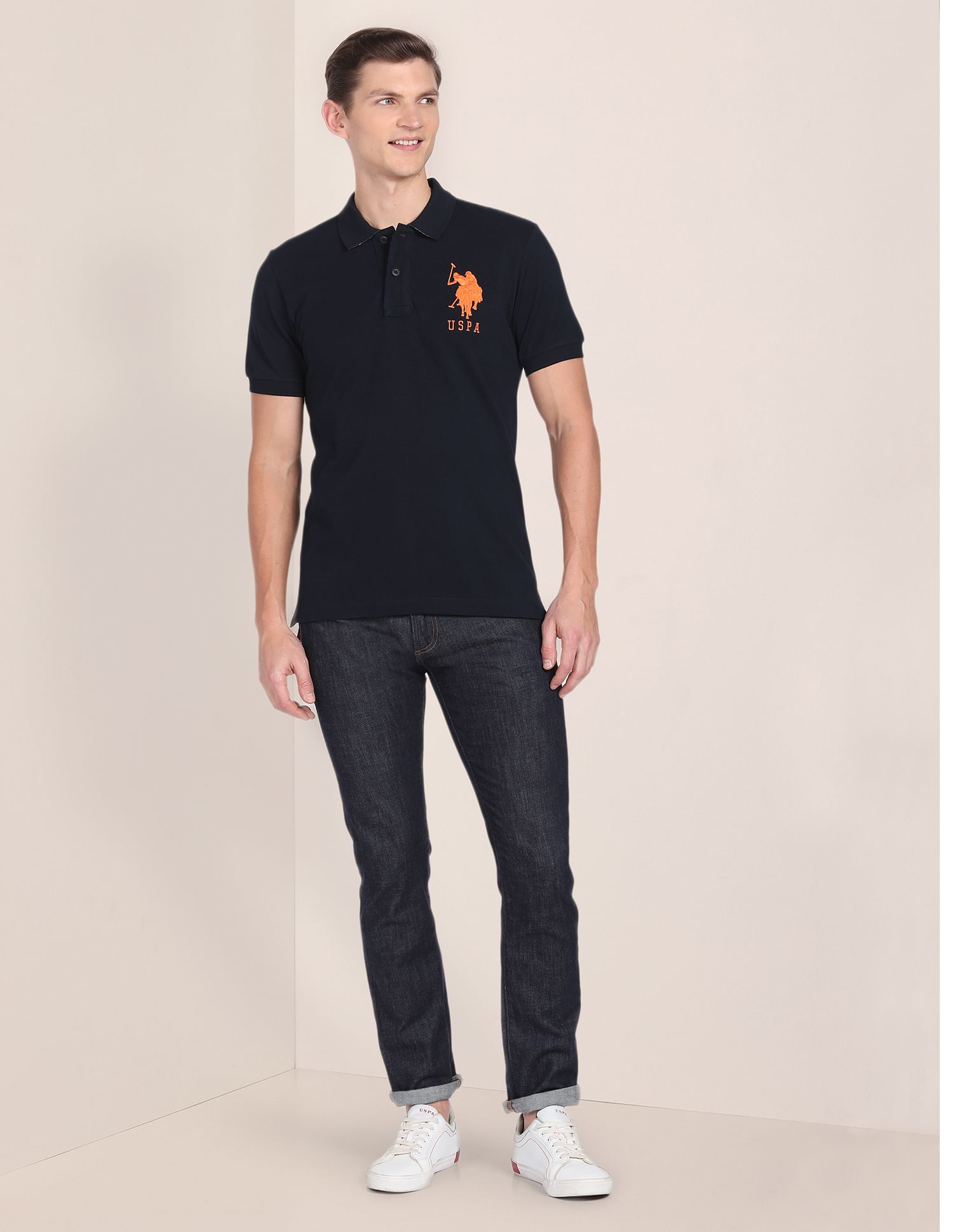 U.S. Polo Assn. Rear Appliqued Slim Polo Shirt