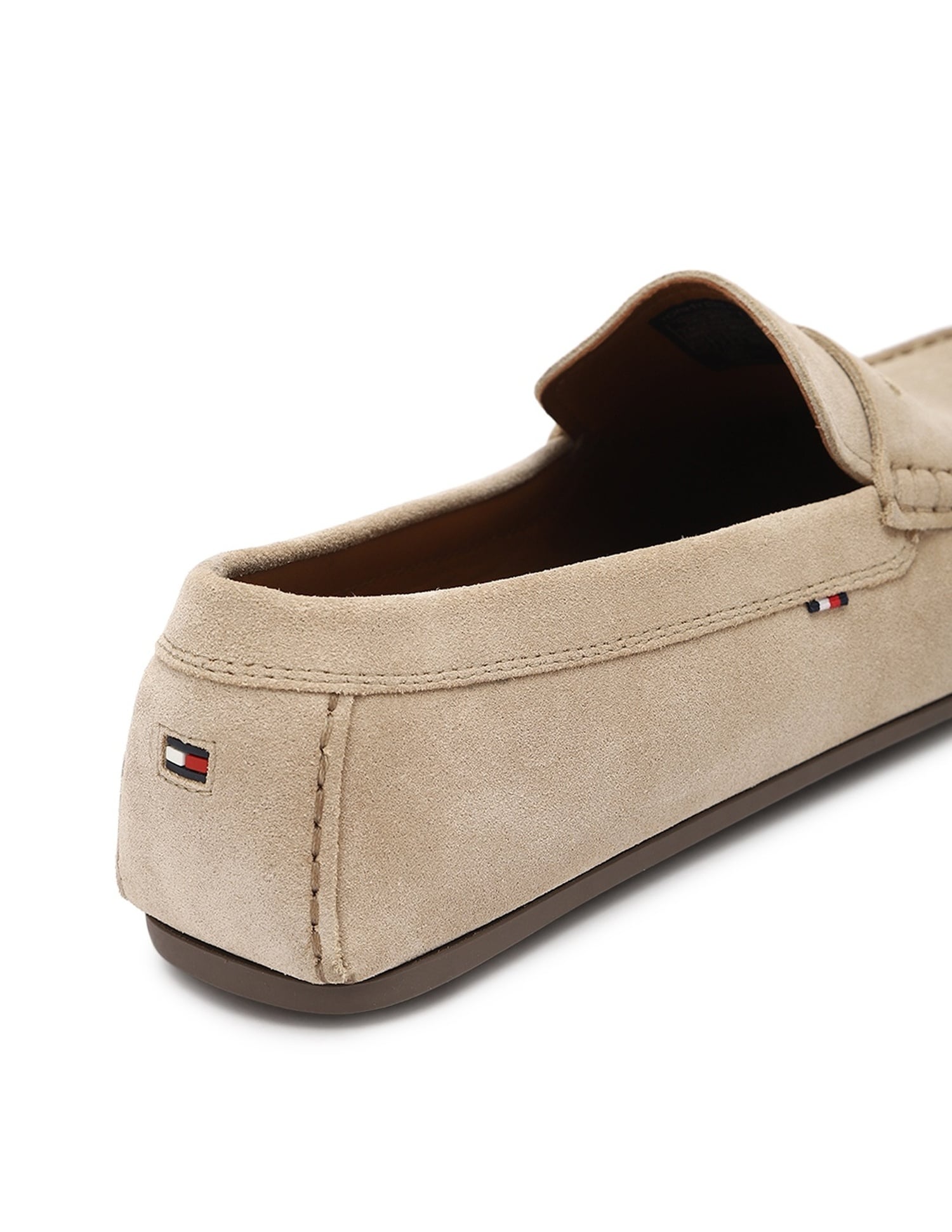 Buy Tommy Hilfiger Solid Beige Leather Loafers - NNNOW.com display picture 3