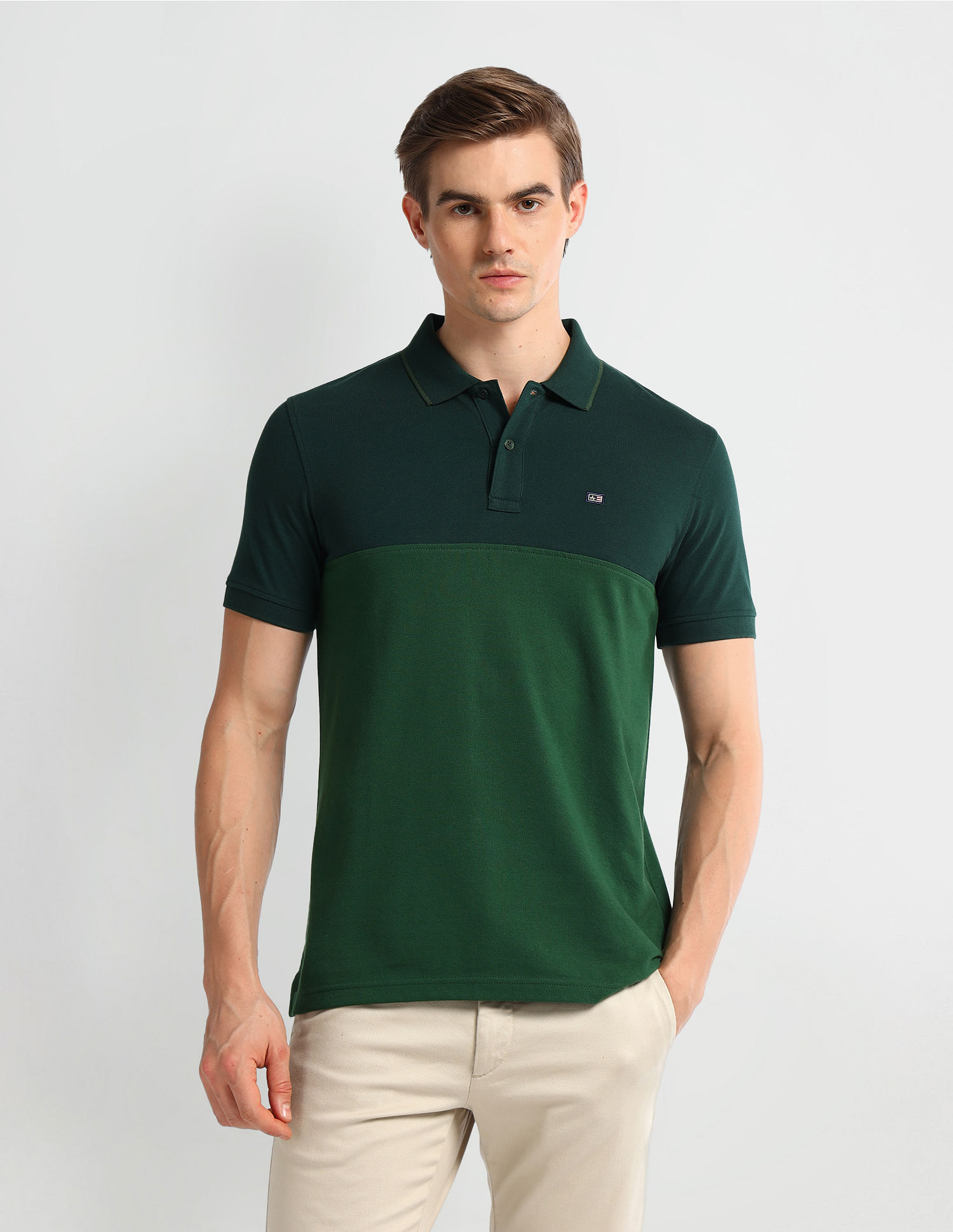 Arrow Sport Regular Fit Clourblocked Polo Shirt