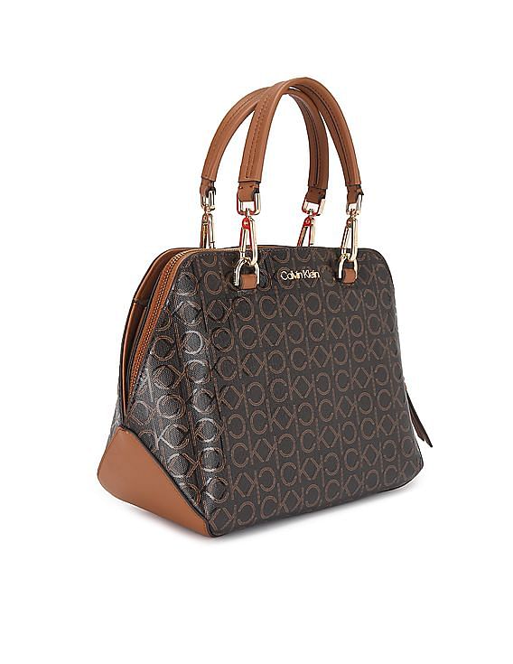 Calvin Klein Hailey Signature Triple Compartment Chain Crossbody,  Brown/Khaki/Caramel Linear: Handbags: Amazon.com