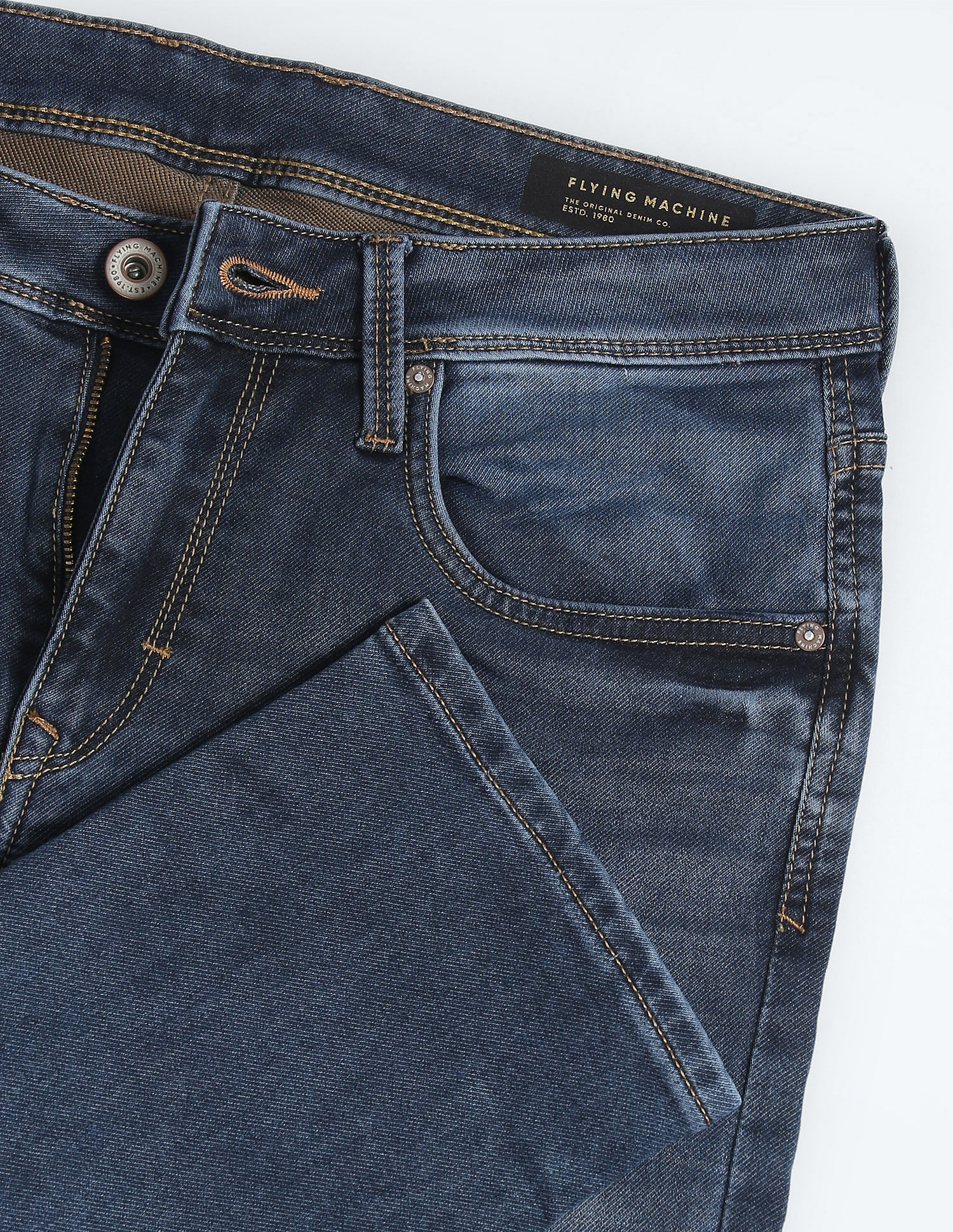 Flying Machine Mid Rise Stone Wash Jeans