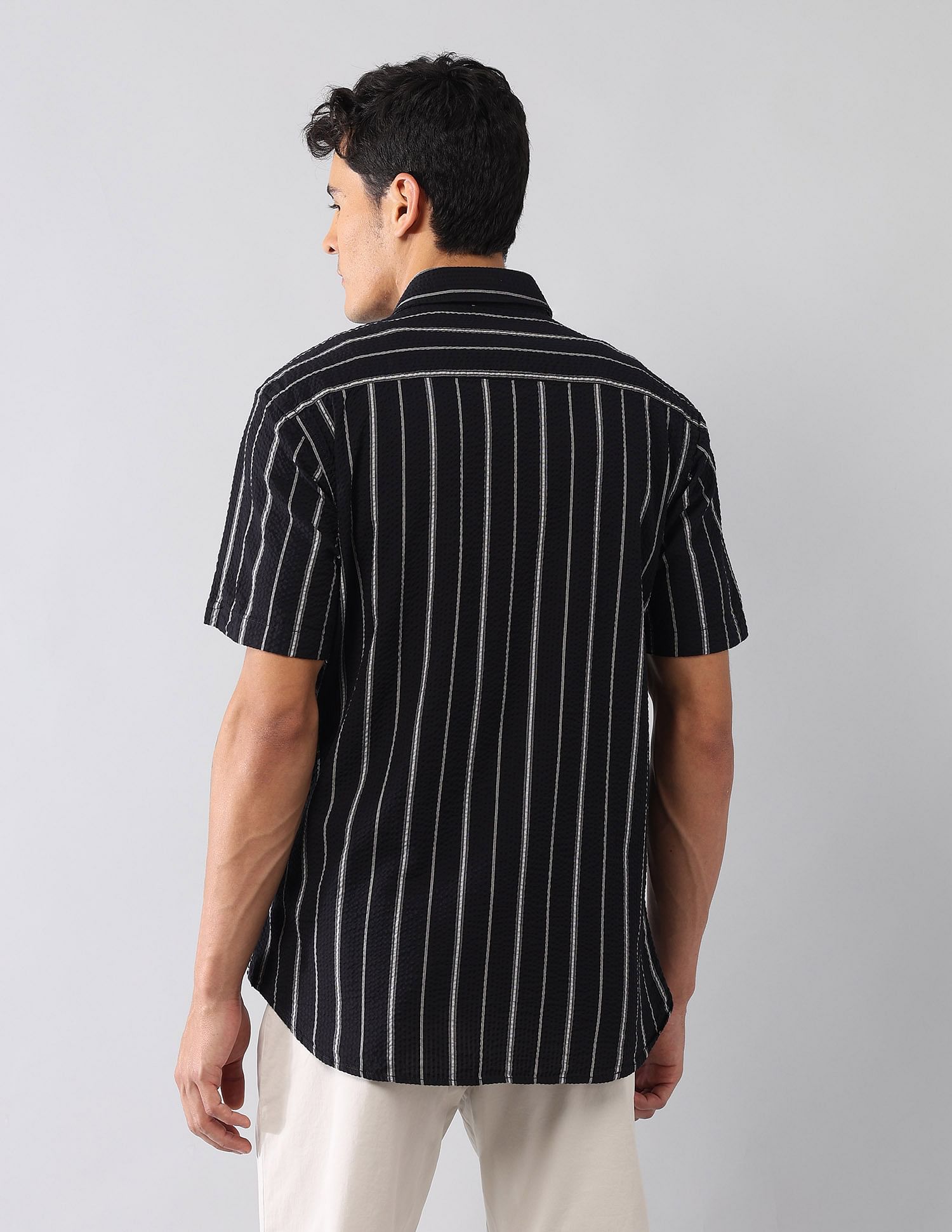 U.S. Polo Assn. Denim Co. Vertical Striped Seersucker Regular Fit Shirt