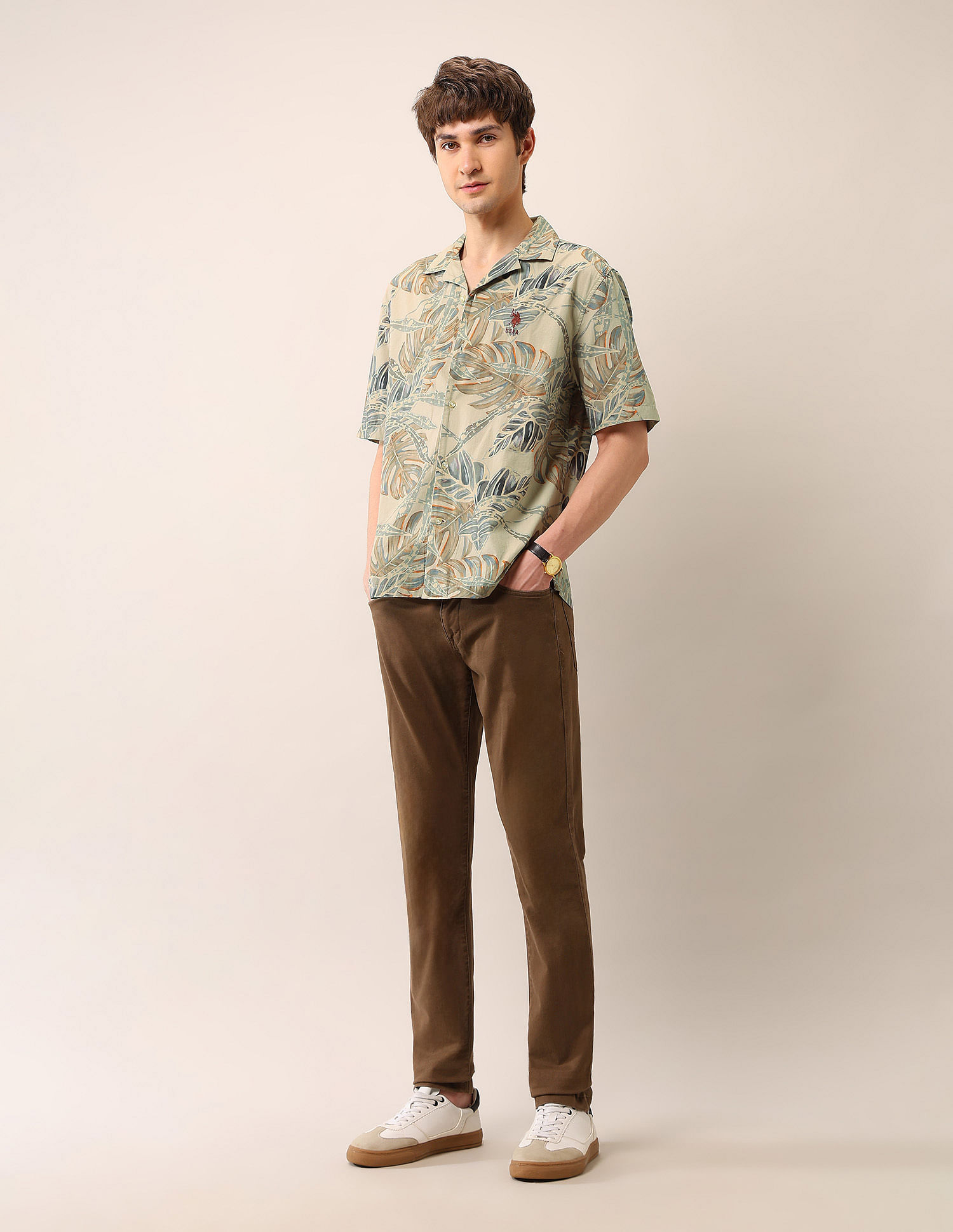 U.S. Polo Assn. Denim Co. Tropical Printed Cuban Shirt
