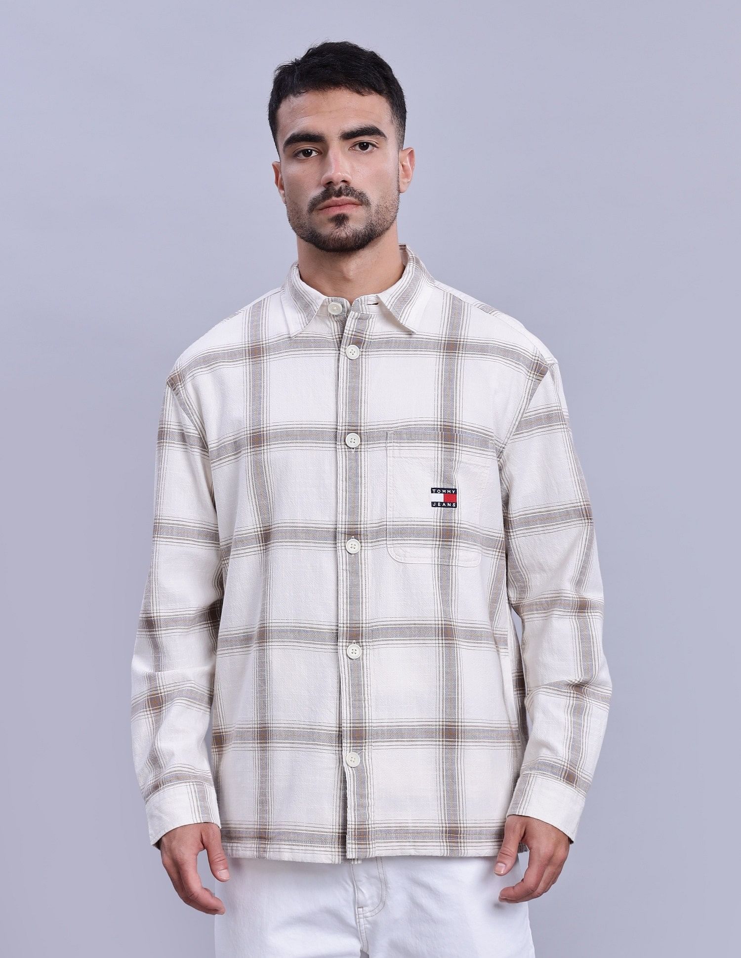 Tommy Hilfiger Checked Oversized-Fit Woven Shirts