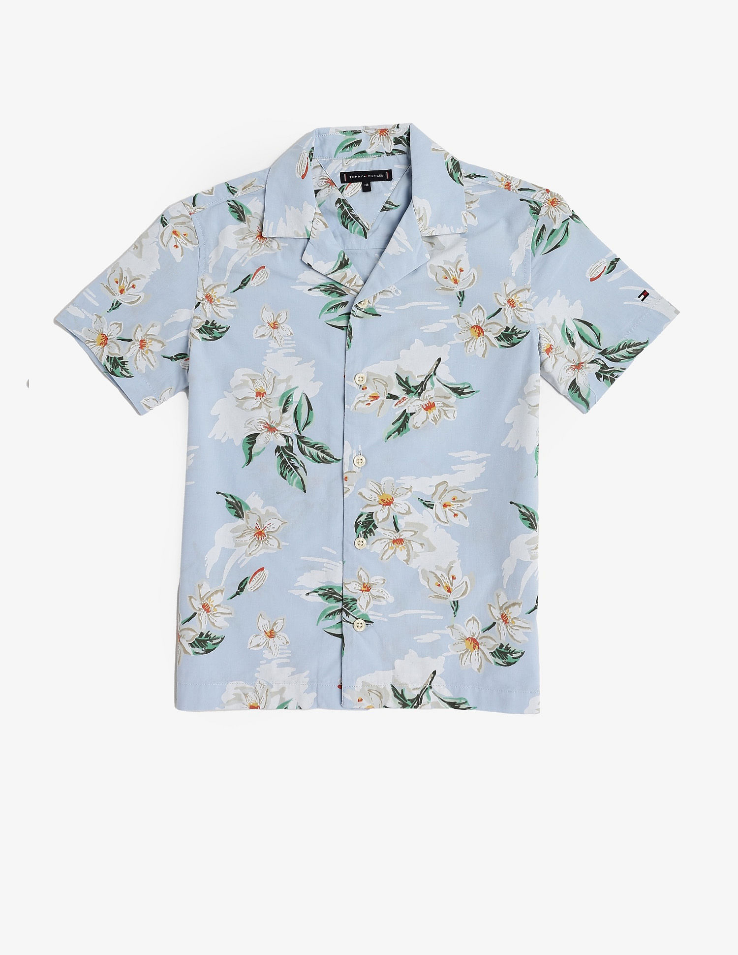 Tommy Hilfiger Kids Boys Printed Regular Fit Cotton Shirt