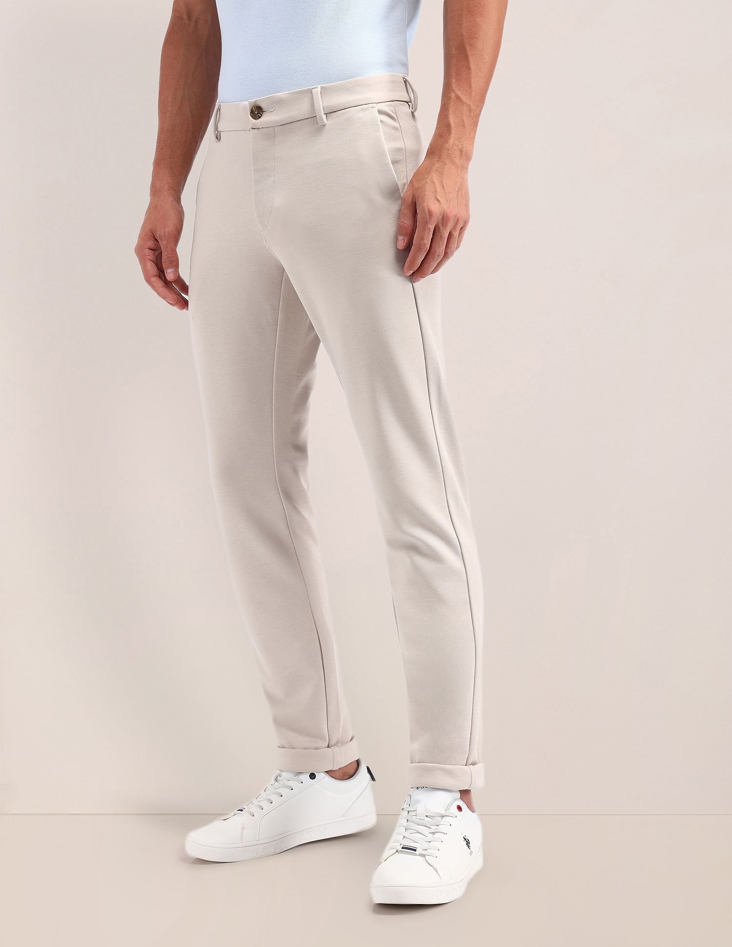U.S. Polo Assn. Austin Slim Fit Solid Trousers