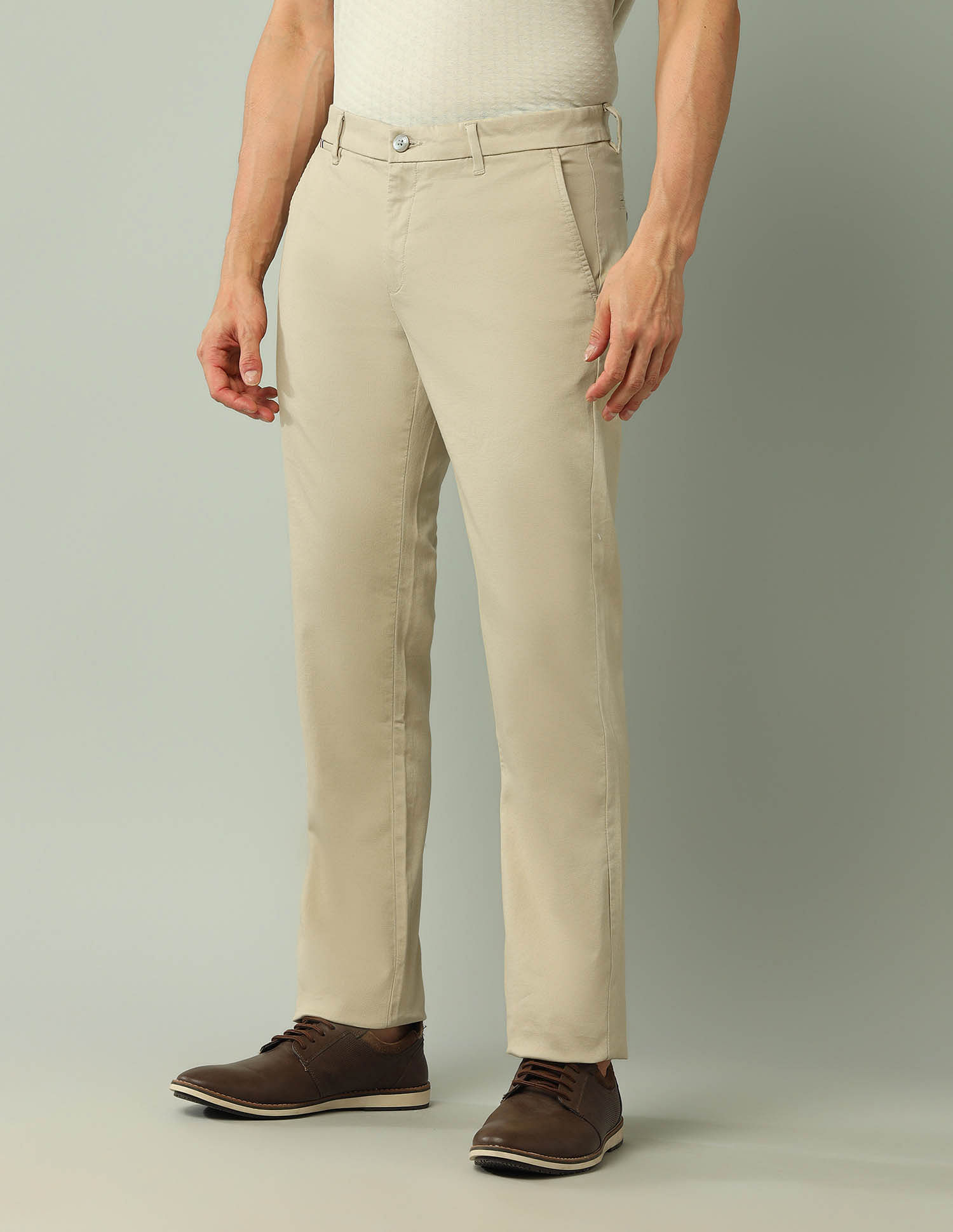 Arrow Sport Solid Dobby Weave Trousers