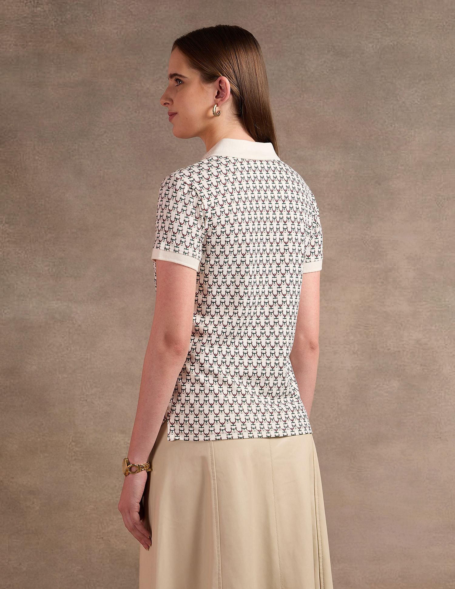 U.S. Polo Assn. Women All-Over Print Regular Polo Shirt