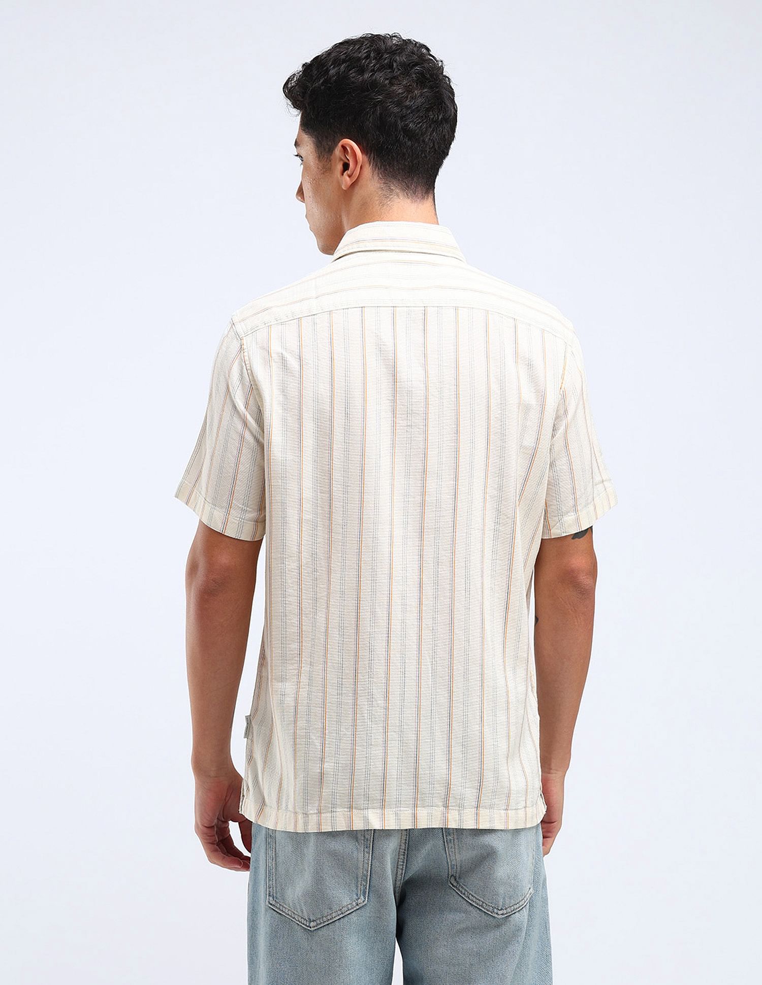 Flying Machine Vertical Stripe Dobby Shirt