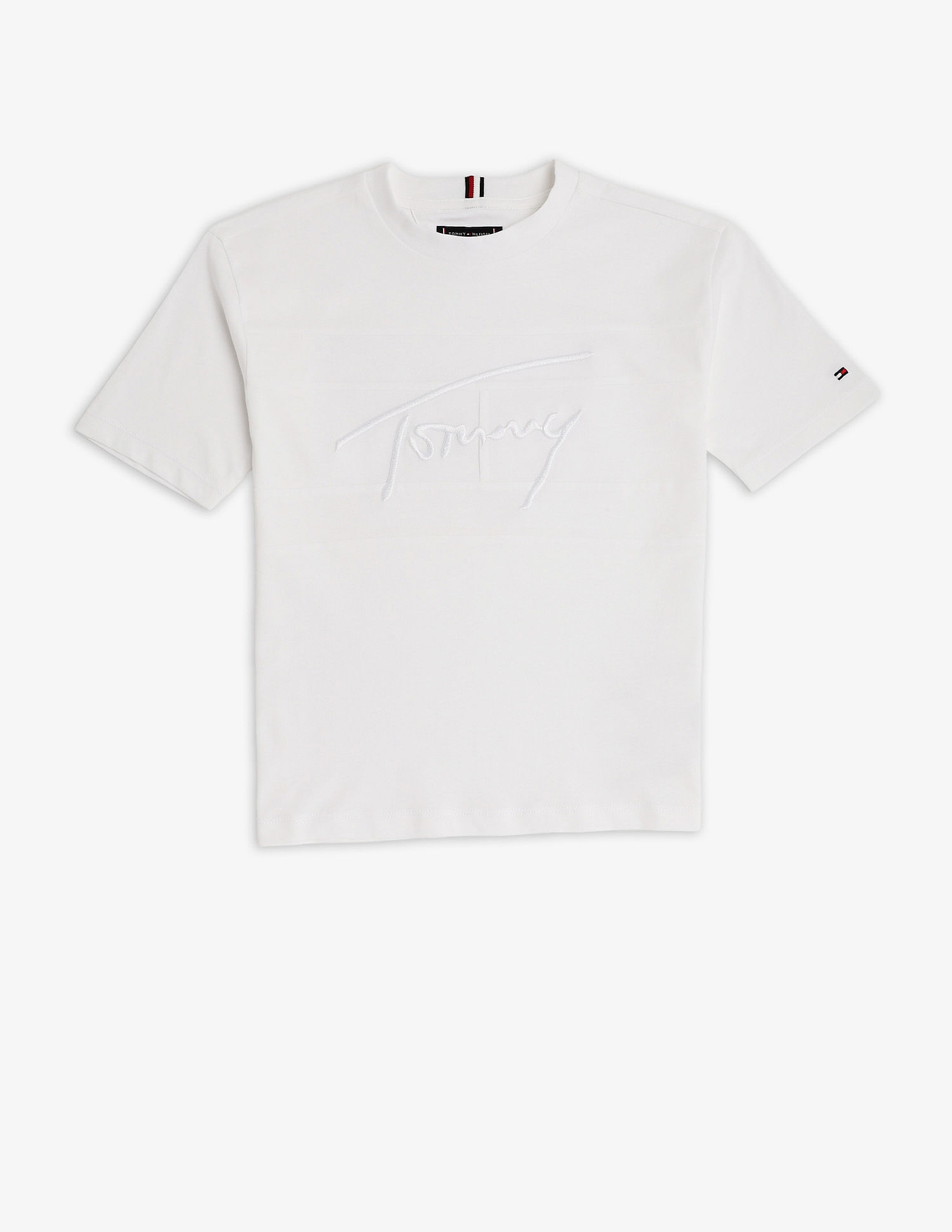 Tommy Hilfiger Kids Boys Embroidered Logo Relaxed Fit Cotton T-Shirt