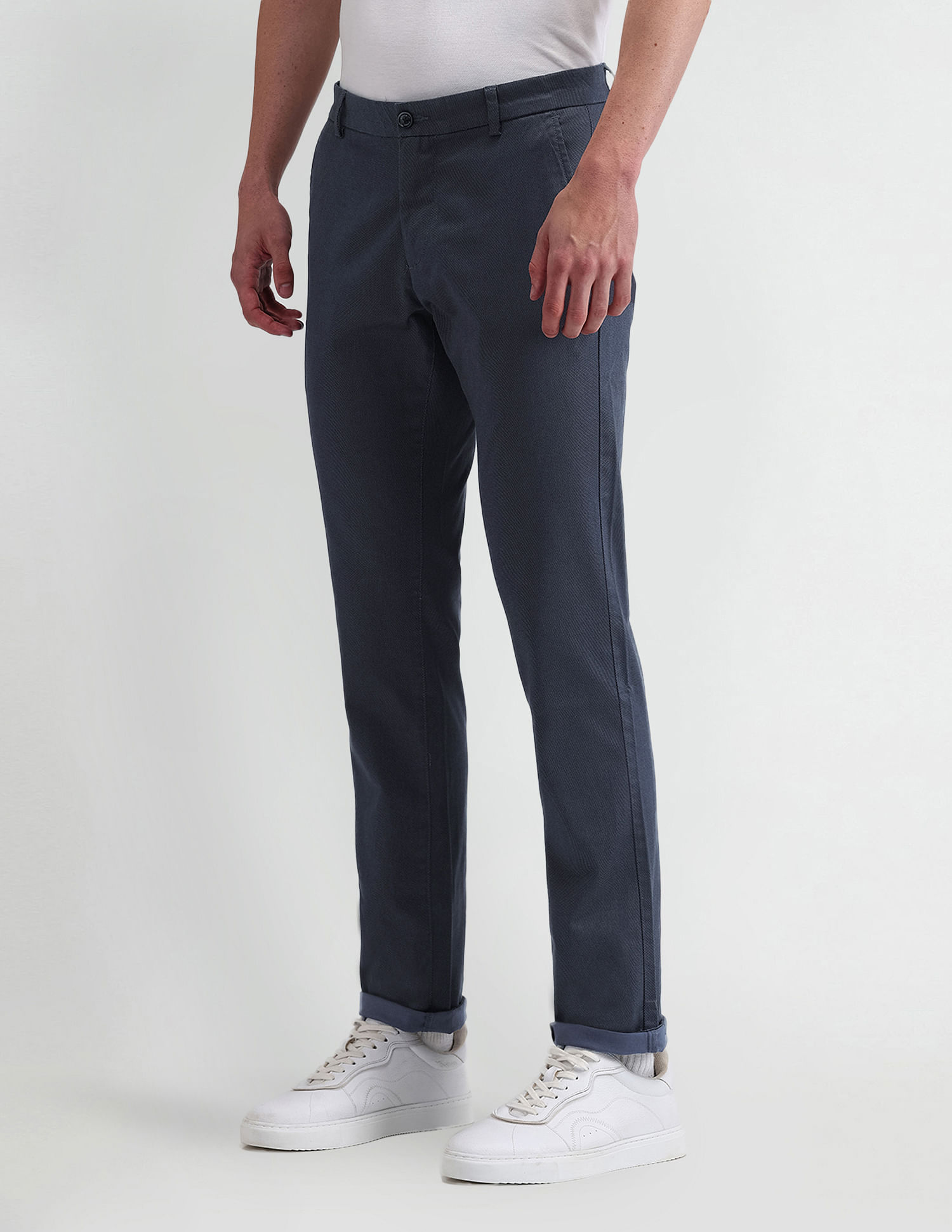 Arrow Sport Slim Fit Solid Trousers