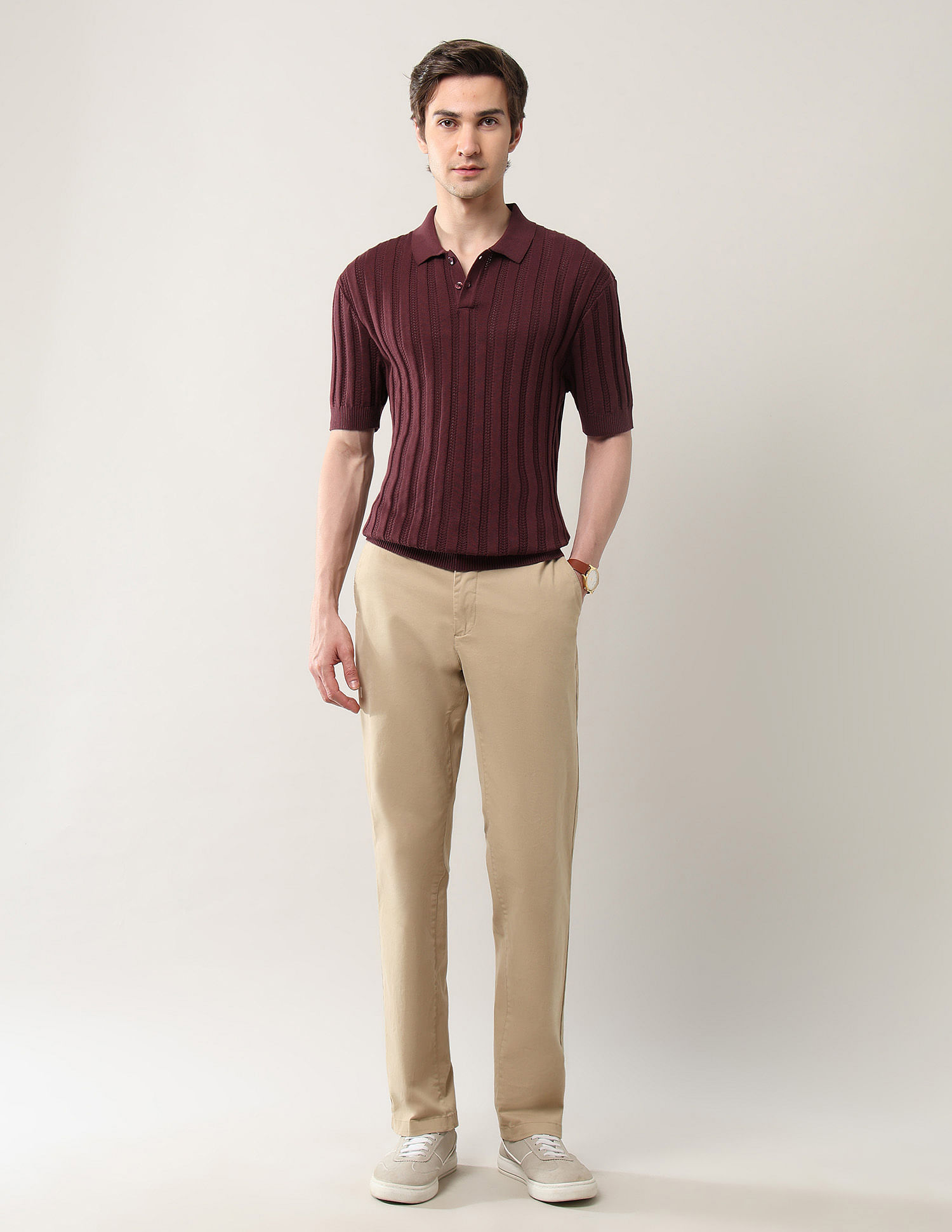 Arrow Textured Relaxed Fit Polo Shirt