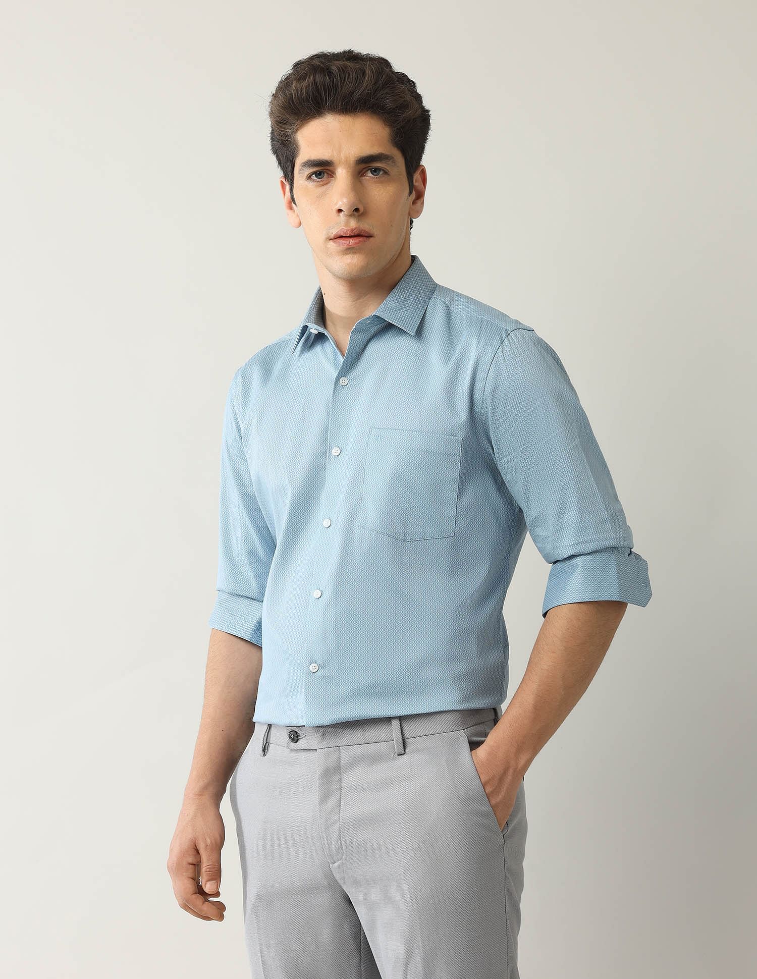 Arrow Geometric Printed Dobby Shirt