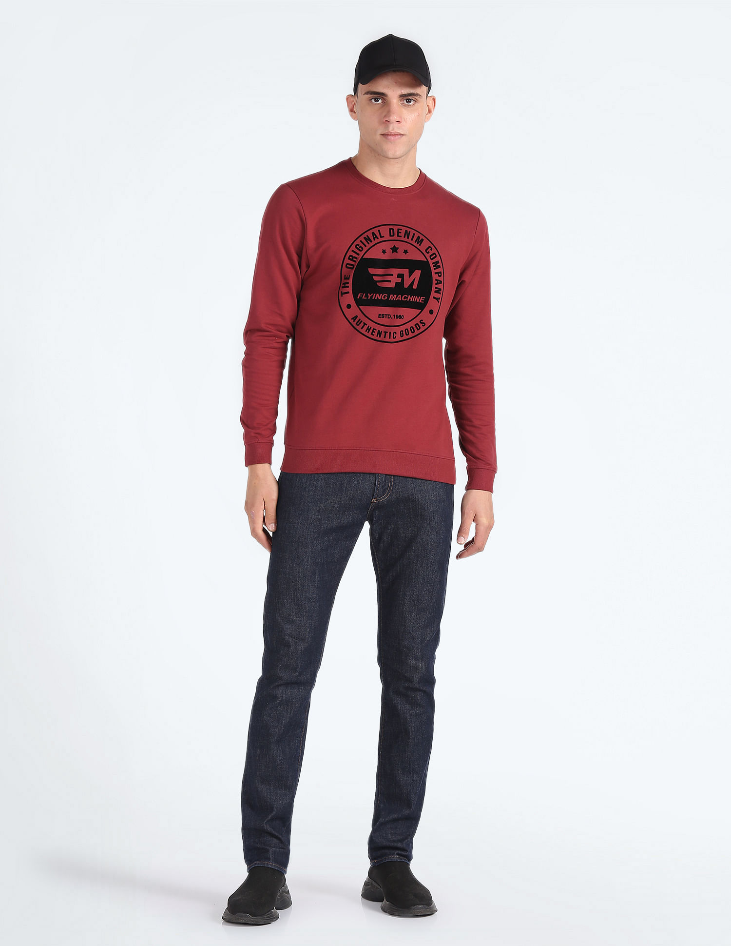 Flying Machine Brand Print Cotton Sweatshirt
