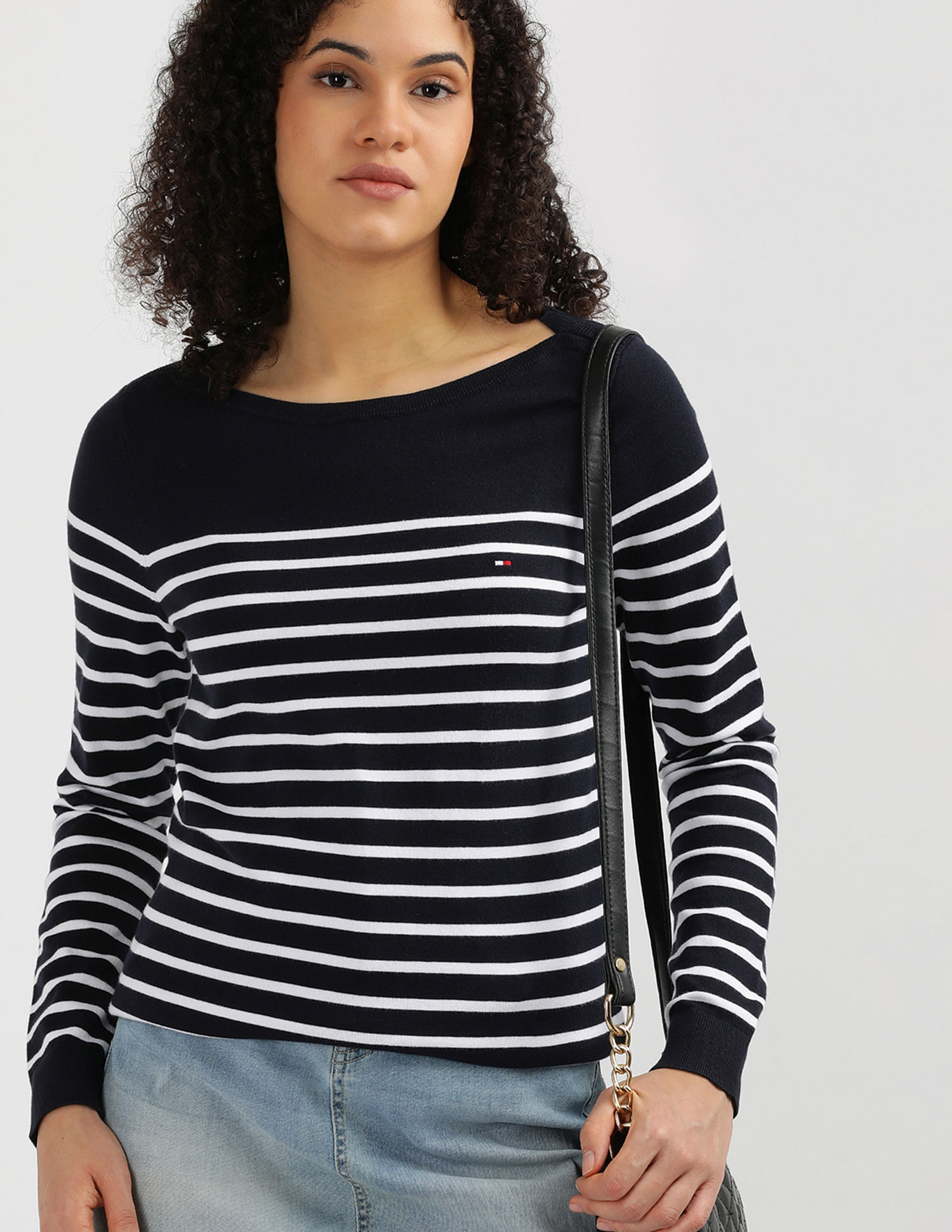 Tommy Hilfiger Boat Neck Horizontal Stripe Sweater